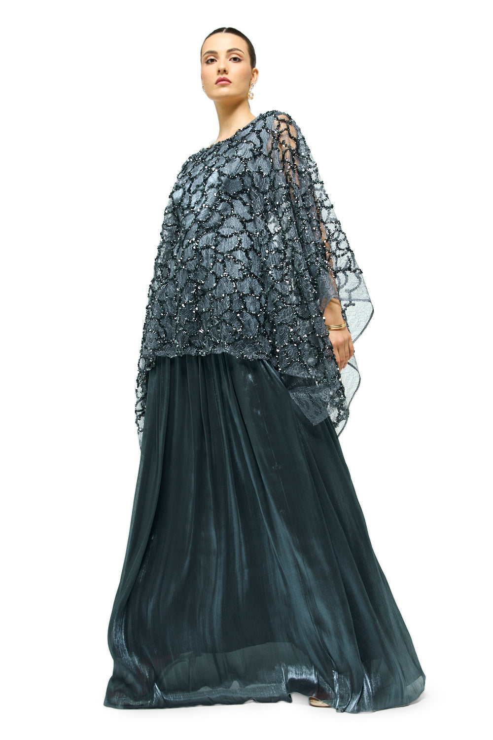 Ethereal Lace Overlay Gown