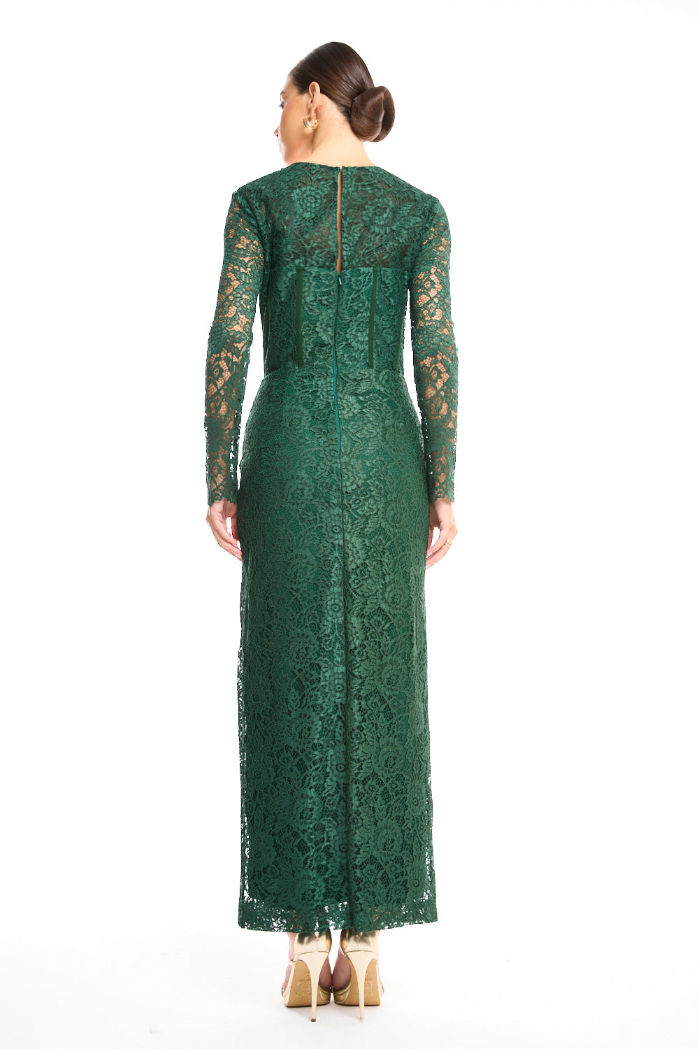 Botanical Lace Column Dress
