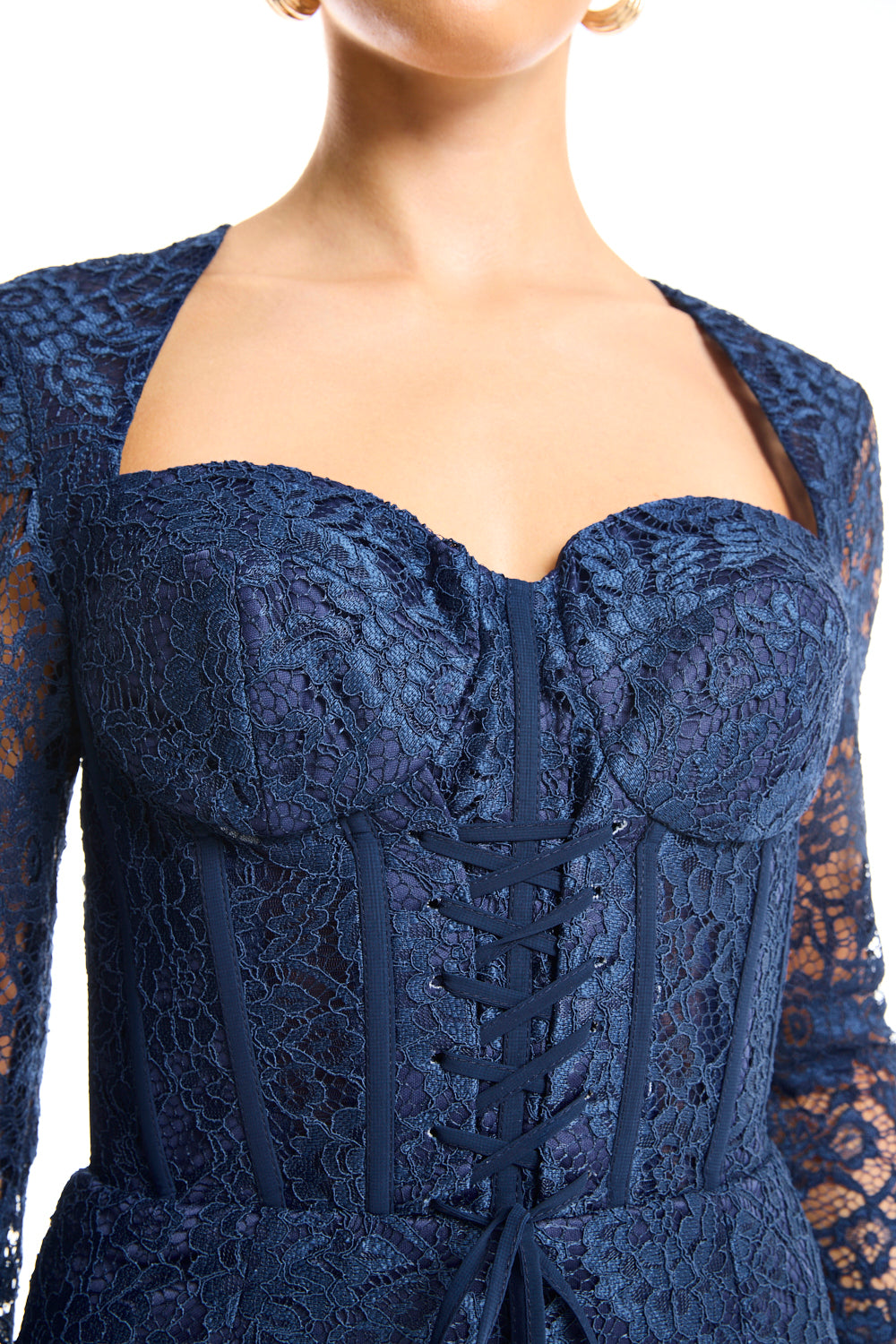 Botanical Lace Column Dress