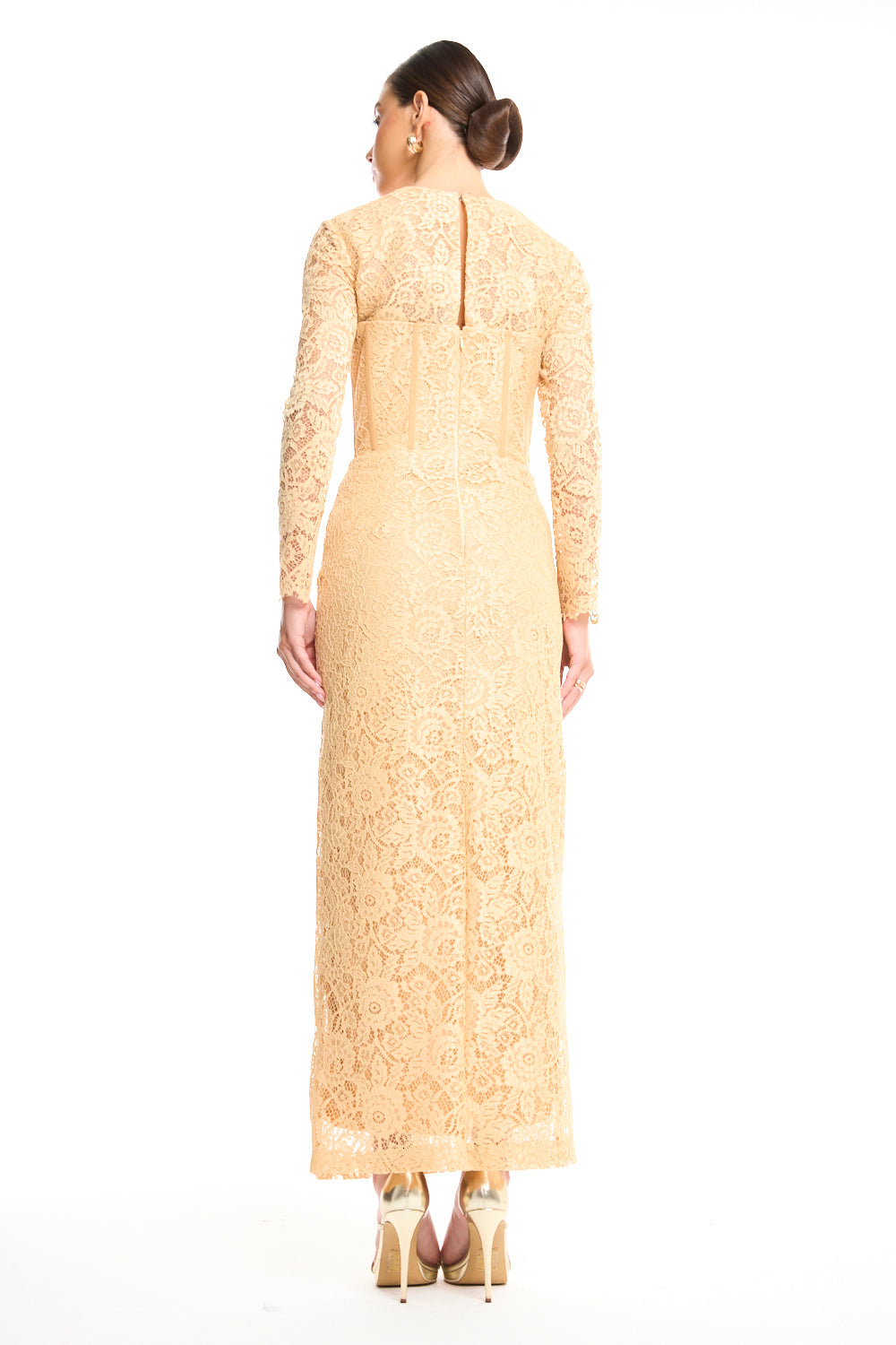 Botanical Lace Column Dress