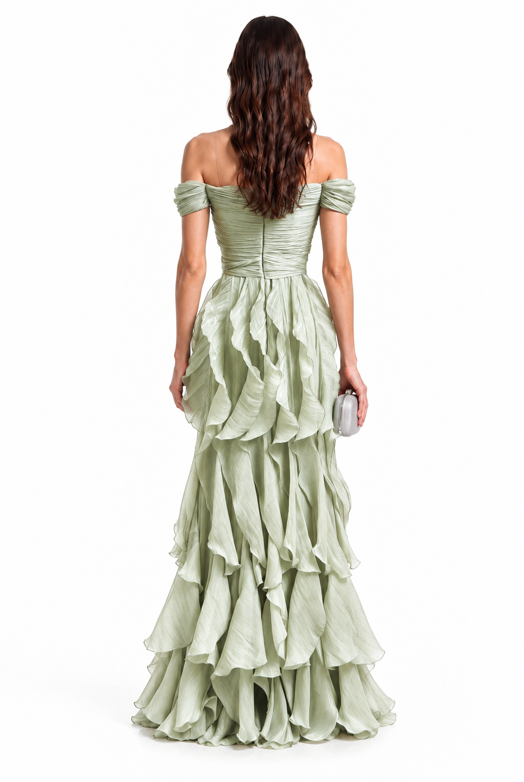 "Salma" Ruffle Off Shoulder Gown