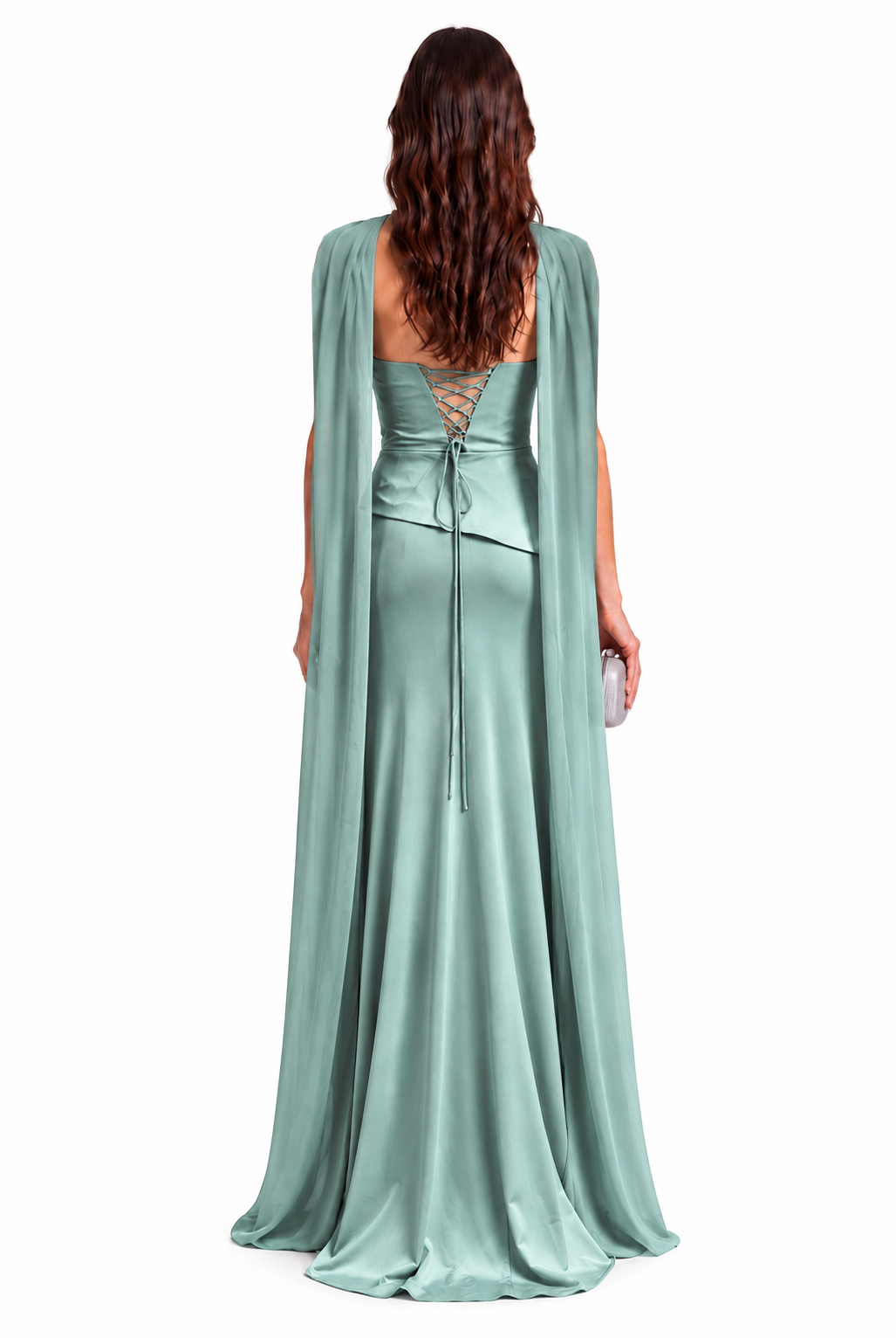 "Maya" Strapless Gown with Scarf