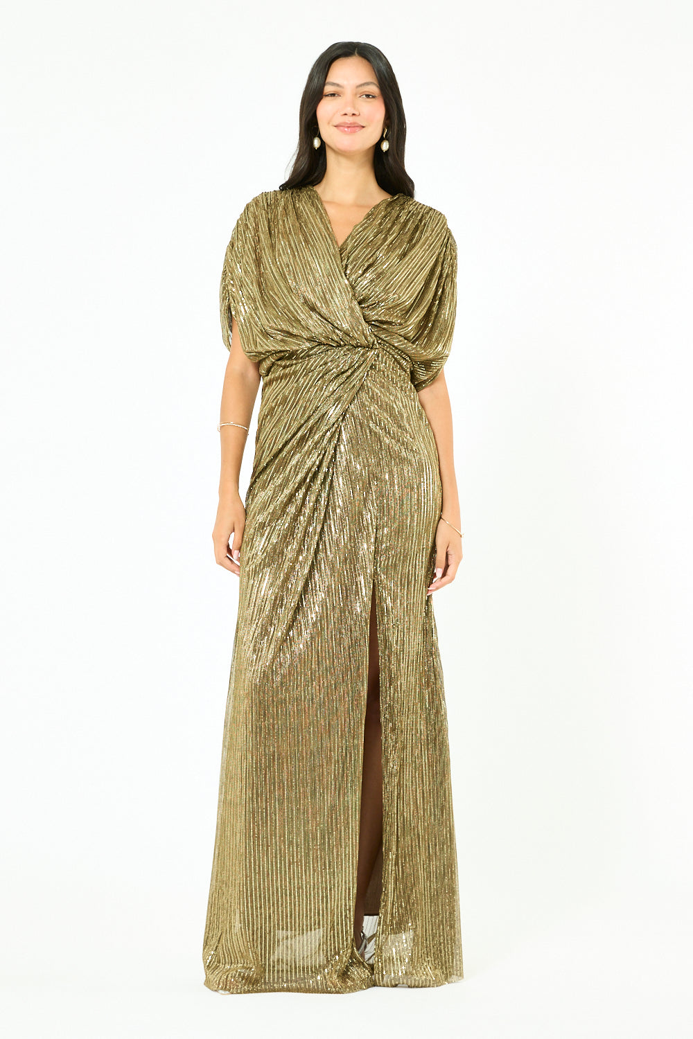 Twisted Cascade Shimmer Gown