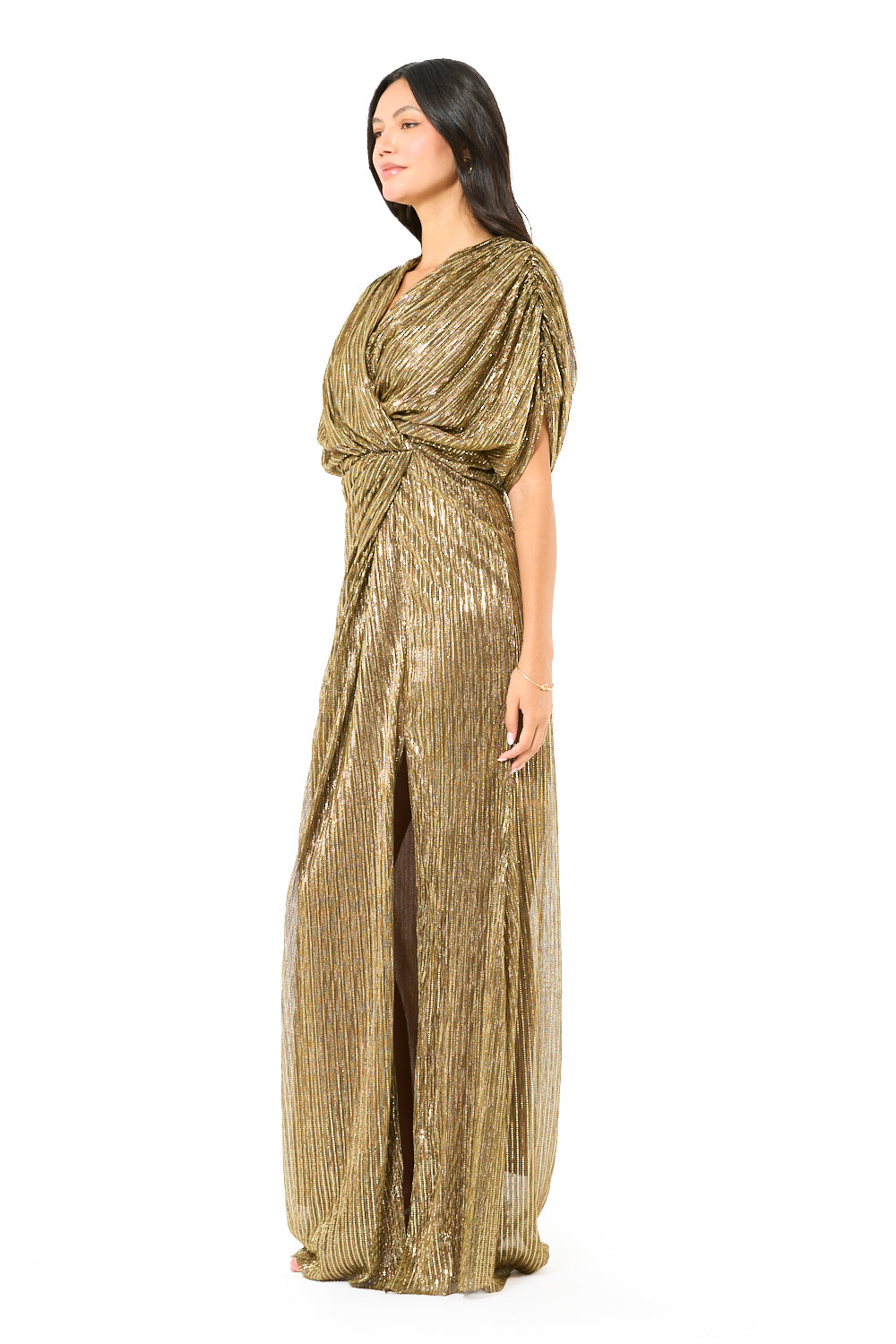 Twisted Cascade Shimmer Gown