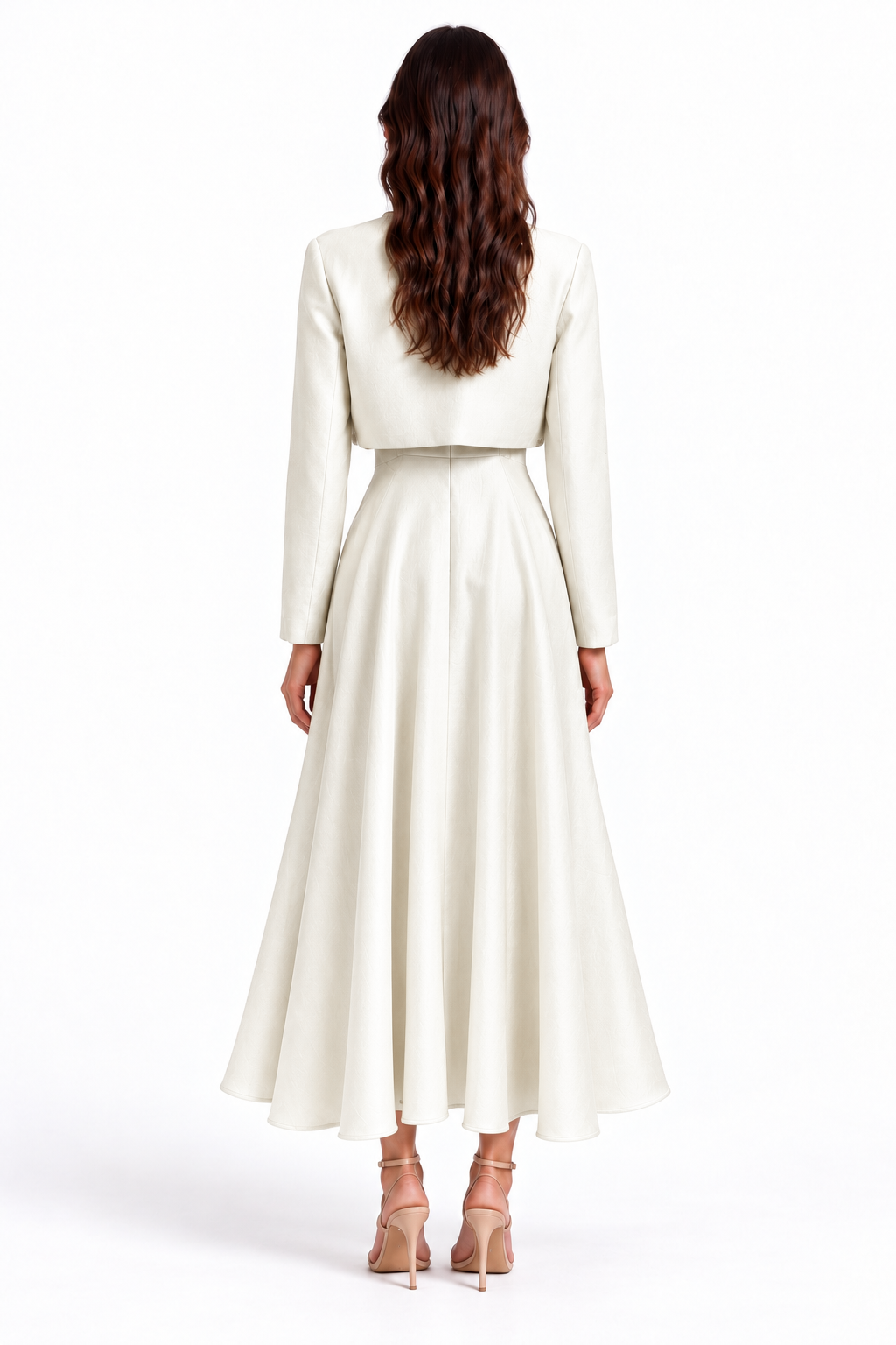 "Liana" Embellished Jacket Midi Dress