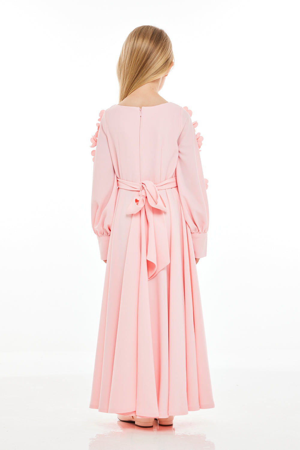 Floral Appliqué Sleeve Maxi Dress