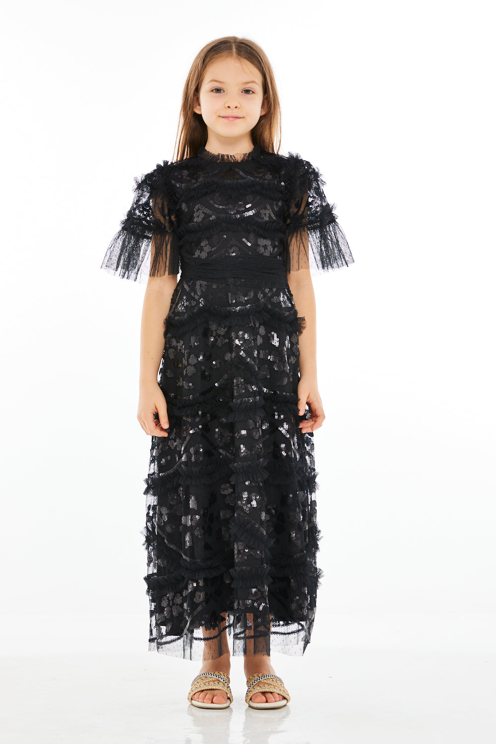 Tiered Sequin Tulle Dress