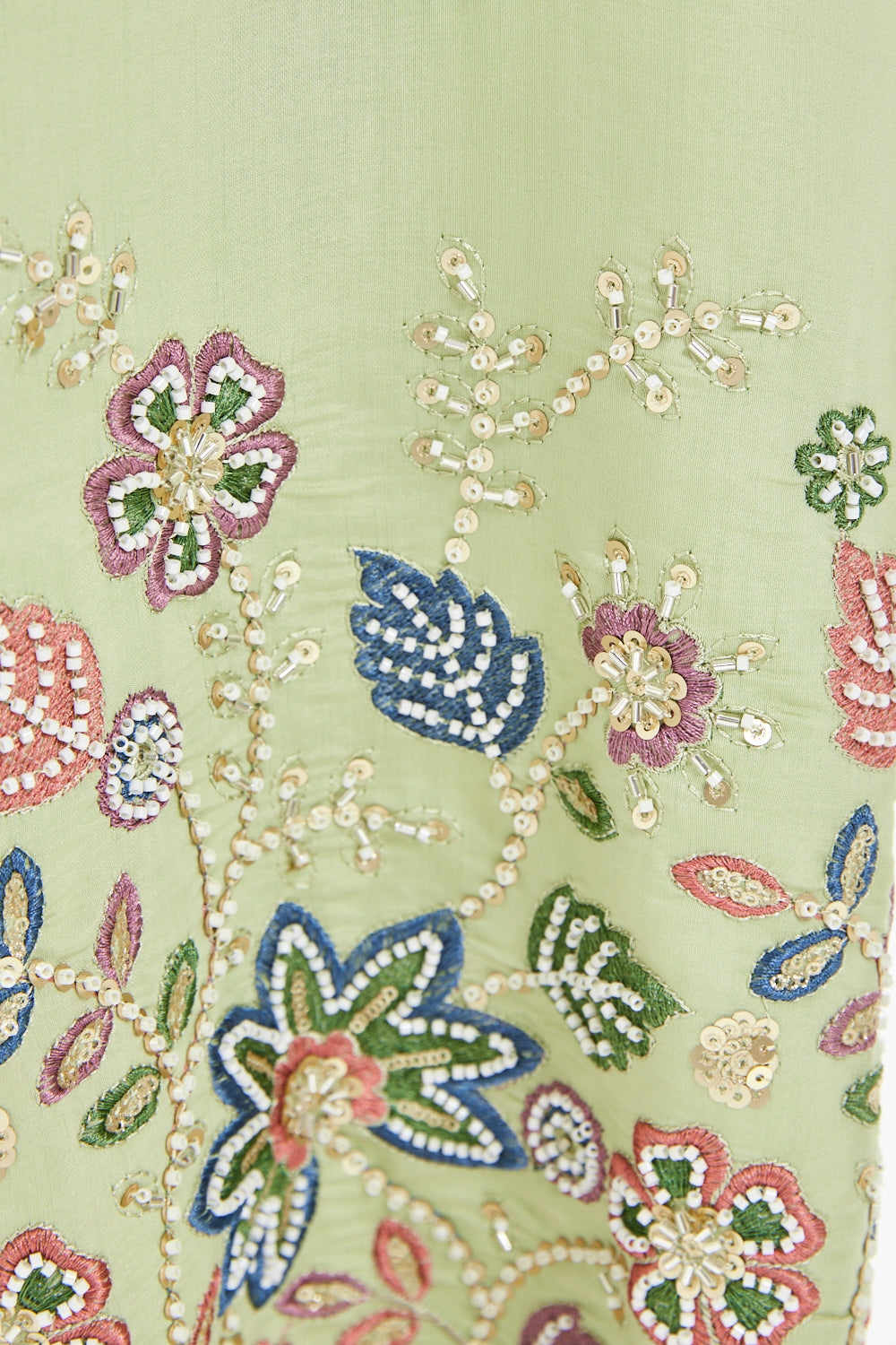 Floral Embroidered Statement Sleeve Straight Maxi Dress