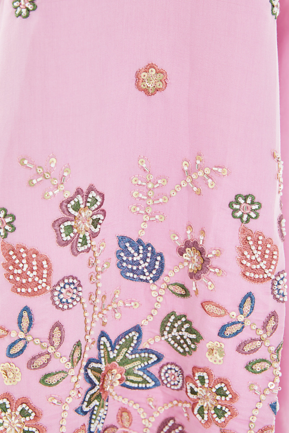 Floral Embroidered Statement Sleeve Straight Maxi Dress