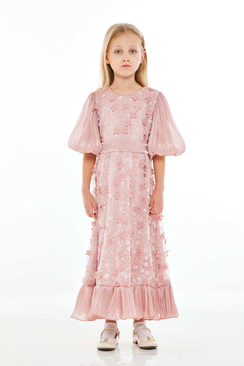 Floral Embroidered Tiered Hem Dress