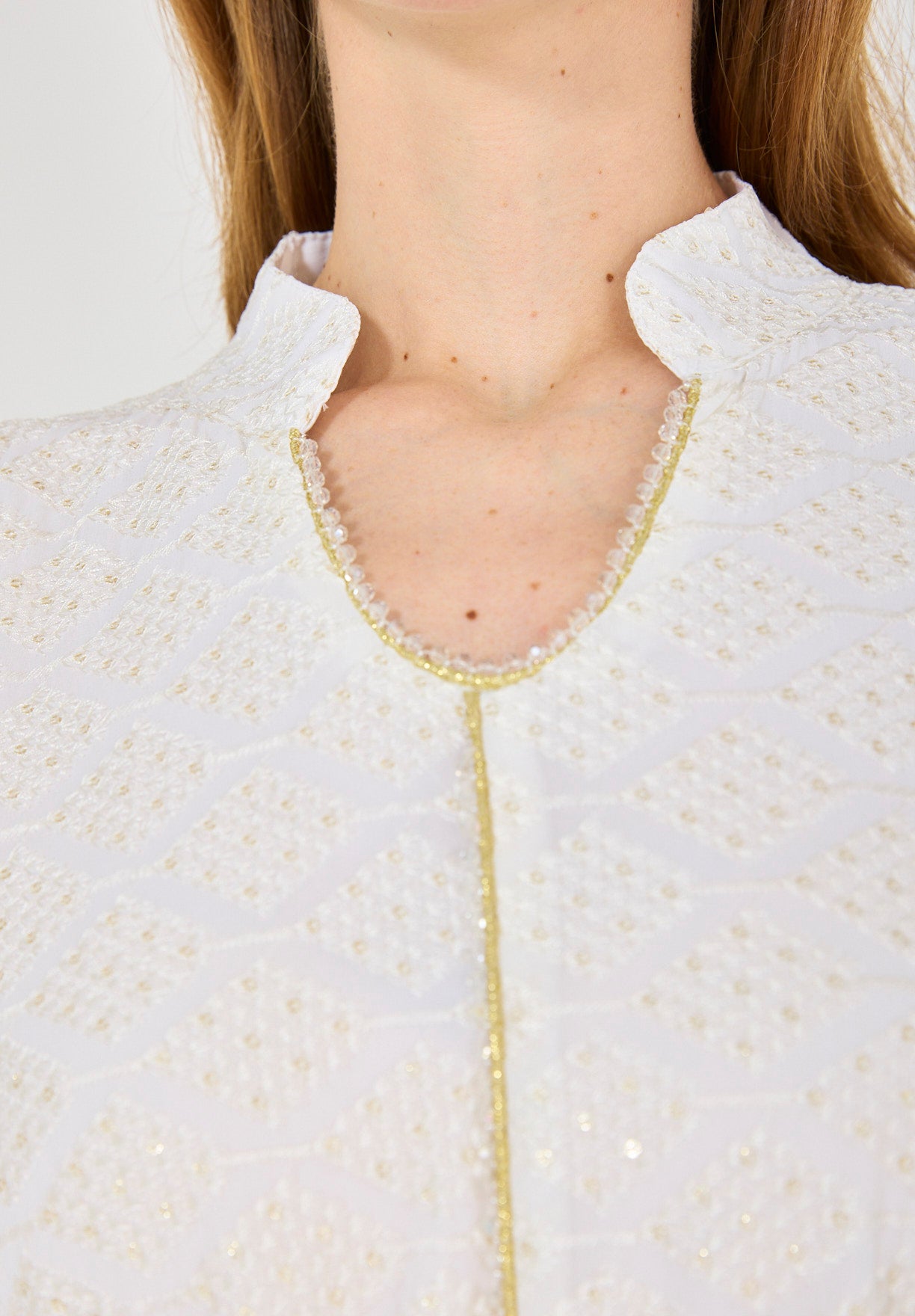Cold-Shoulder Geometric Pattern Dress