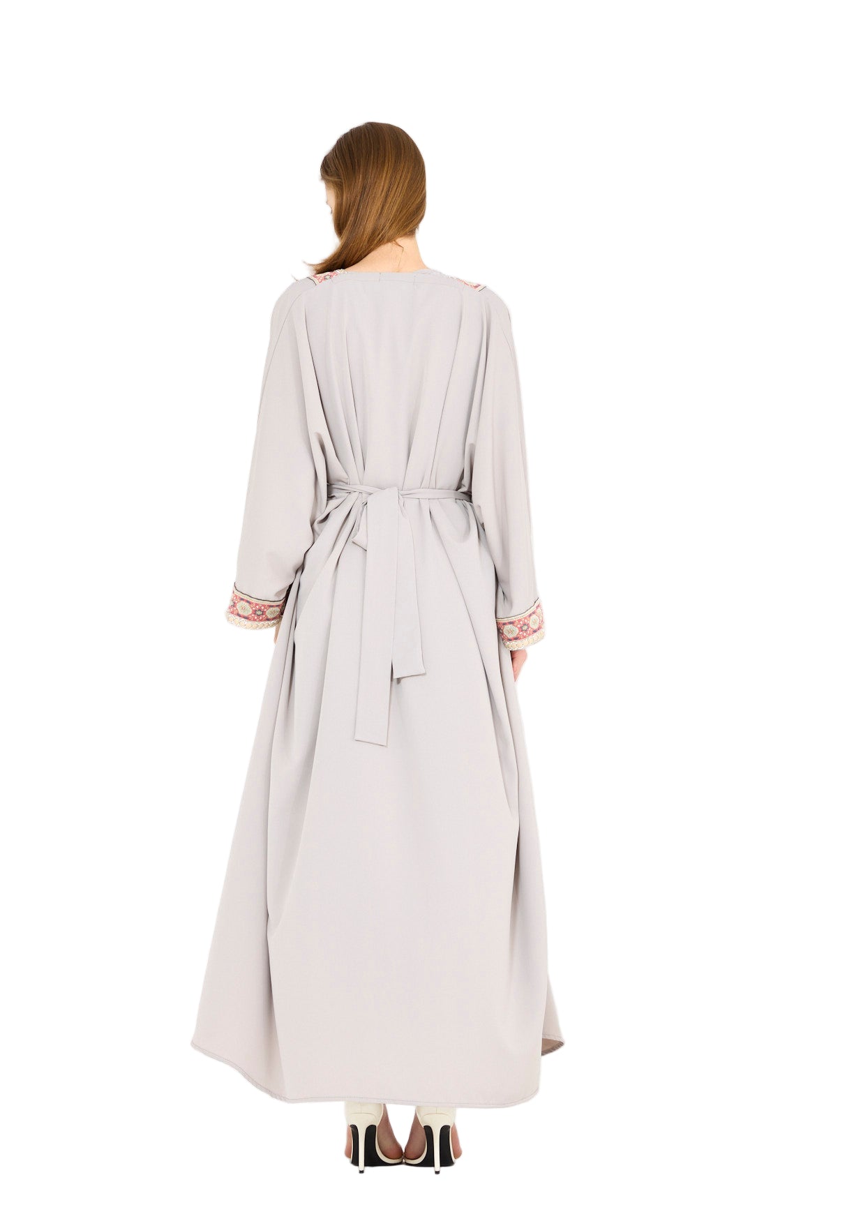 Embellished Bisht With Tassels & Dress Set