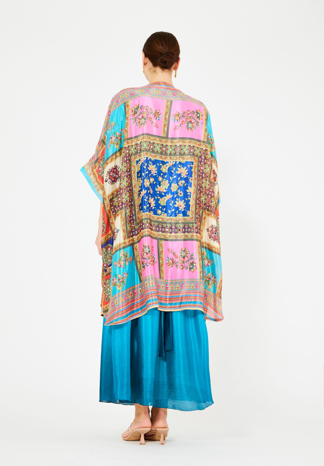 Vibrant Printed Bisht & Dress Set