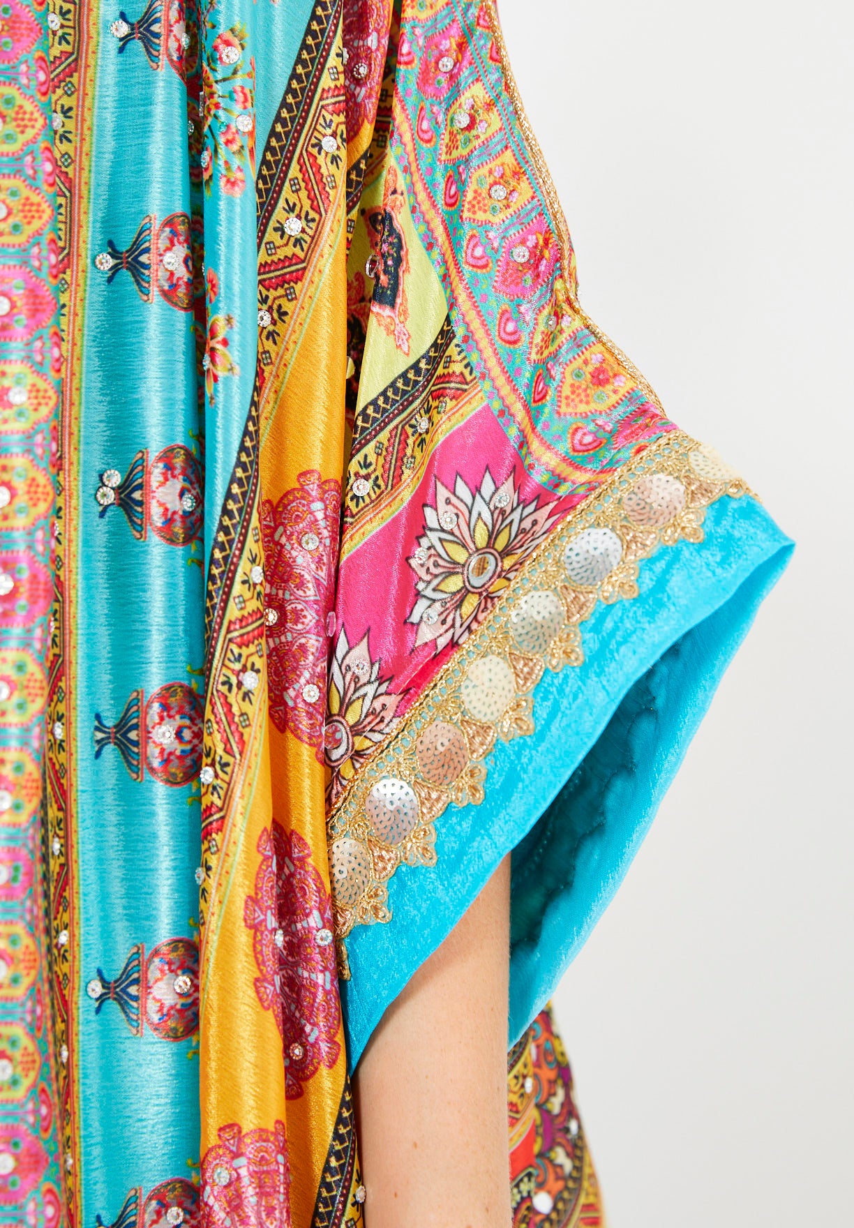 Vibrant Printed Bisht & Dress Set