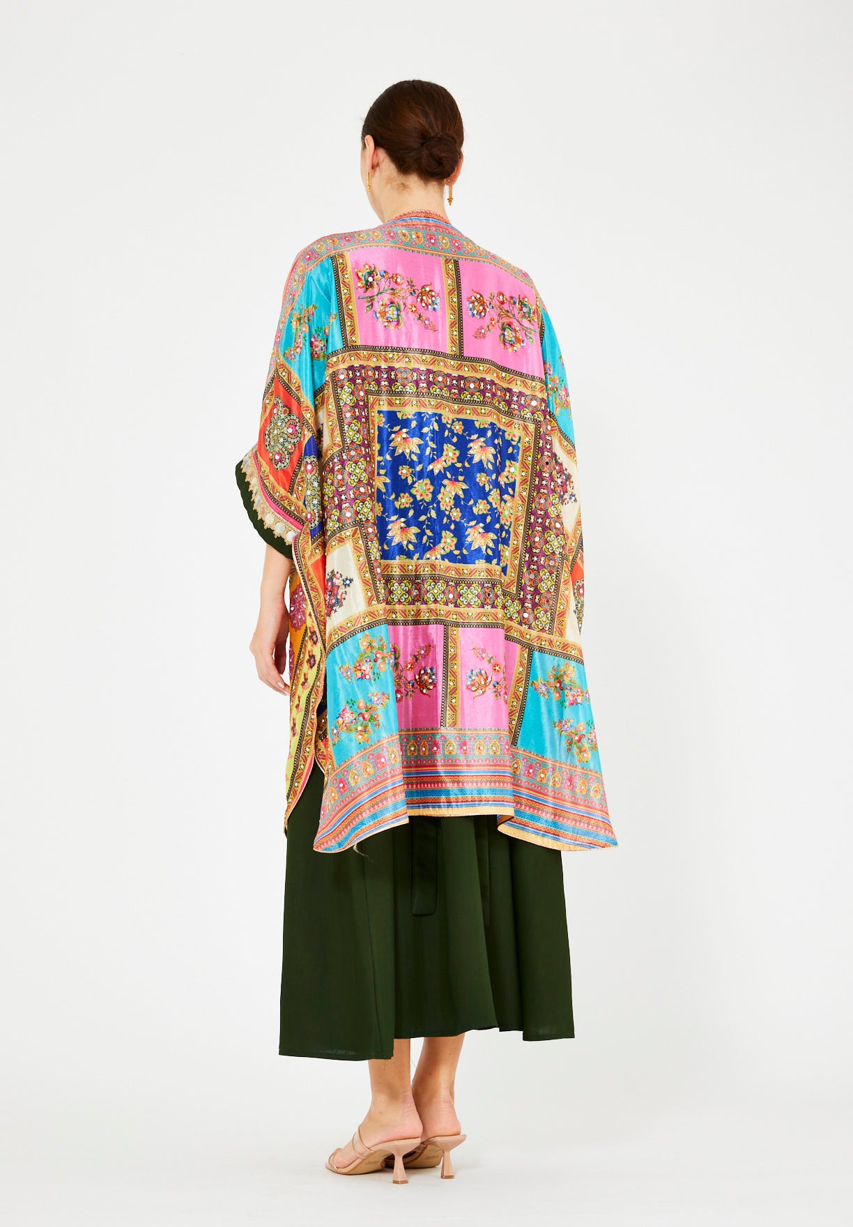 Vibrant Printed Bisht & Dress Set