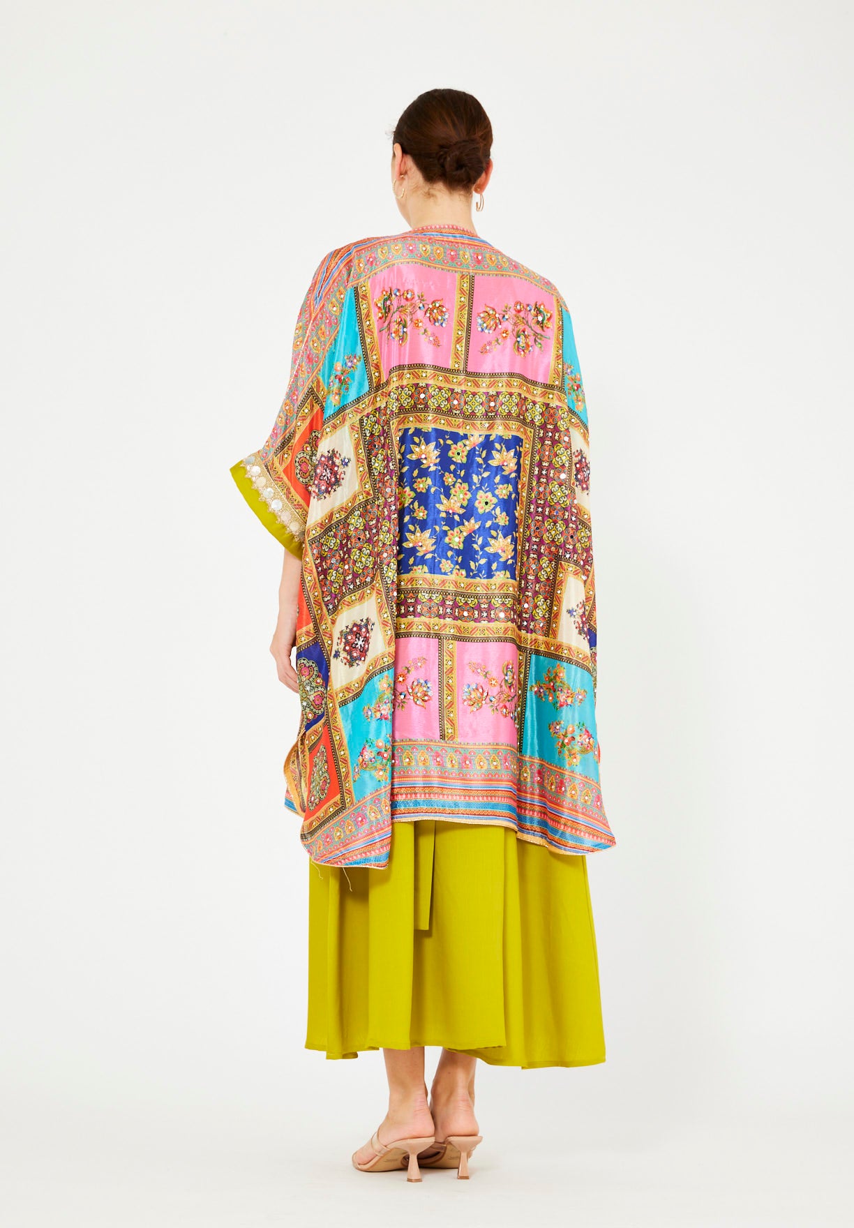 Vibrant Printed Bisht & Dress Set