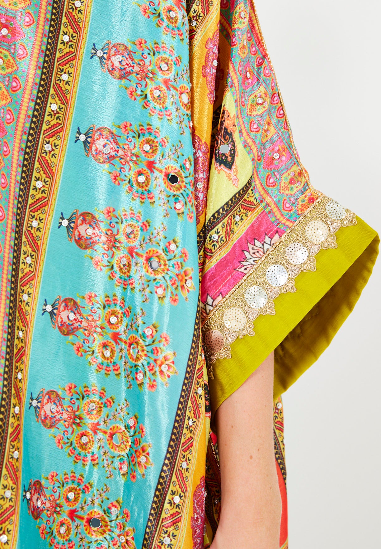 Vibrant Printed Bisht & Dress Set