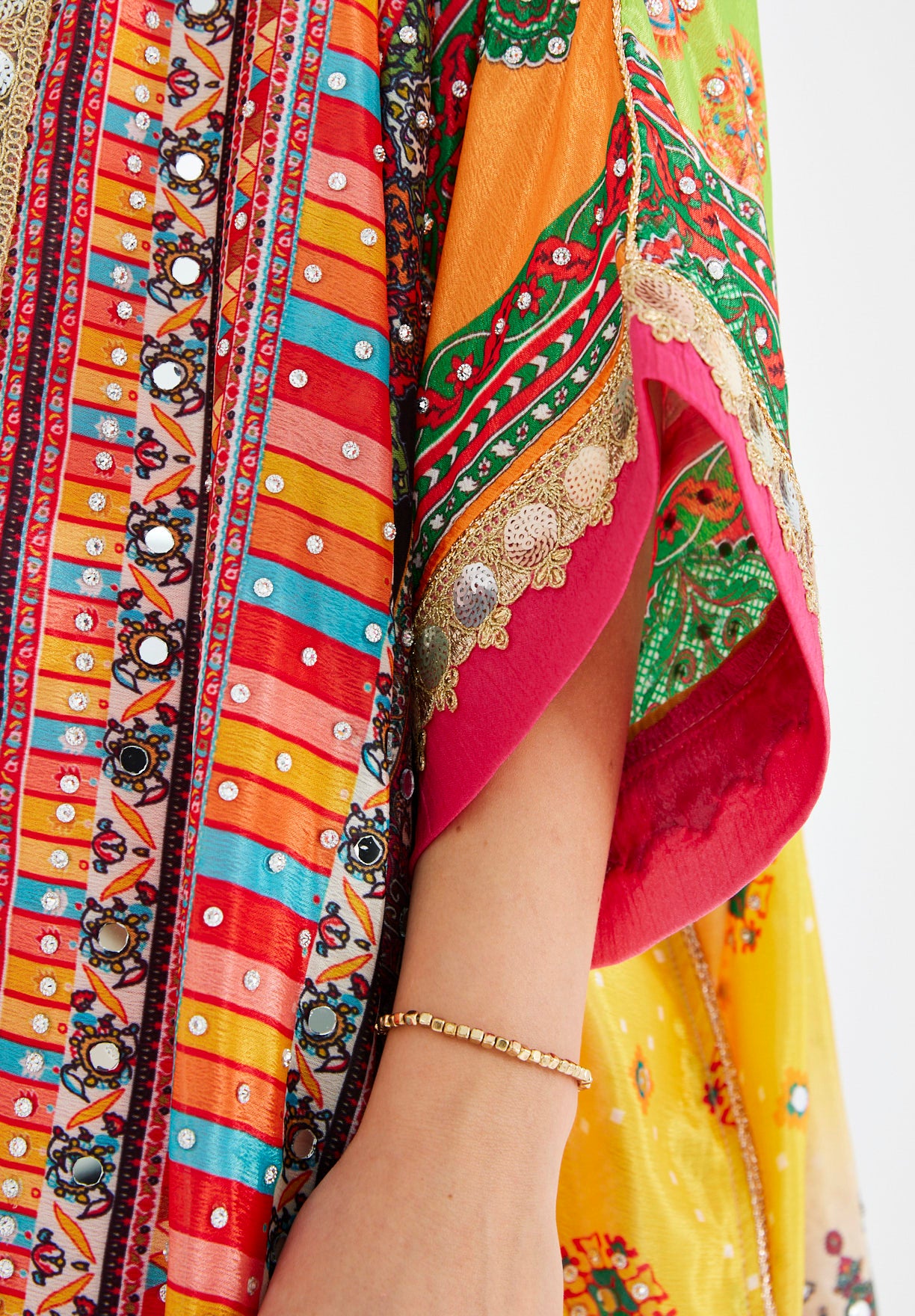 Vibrant Printed Bisht & Dress Set
