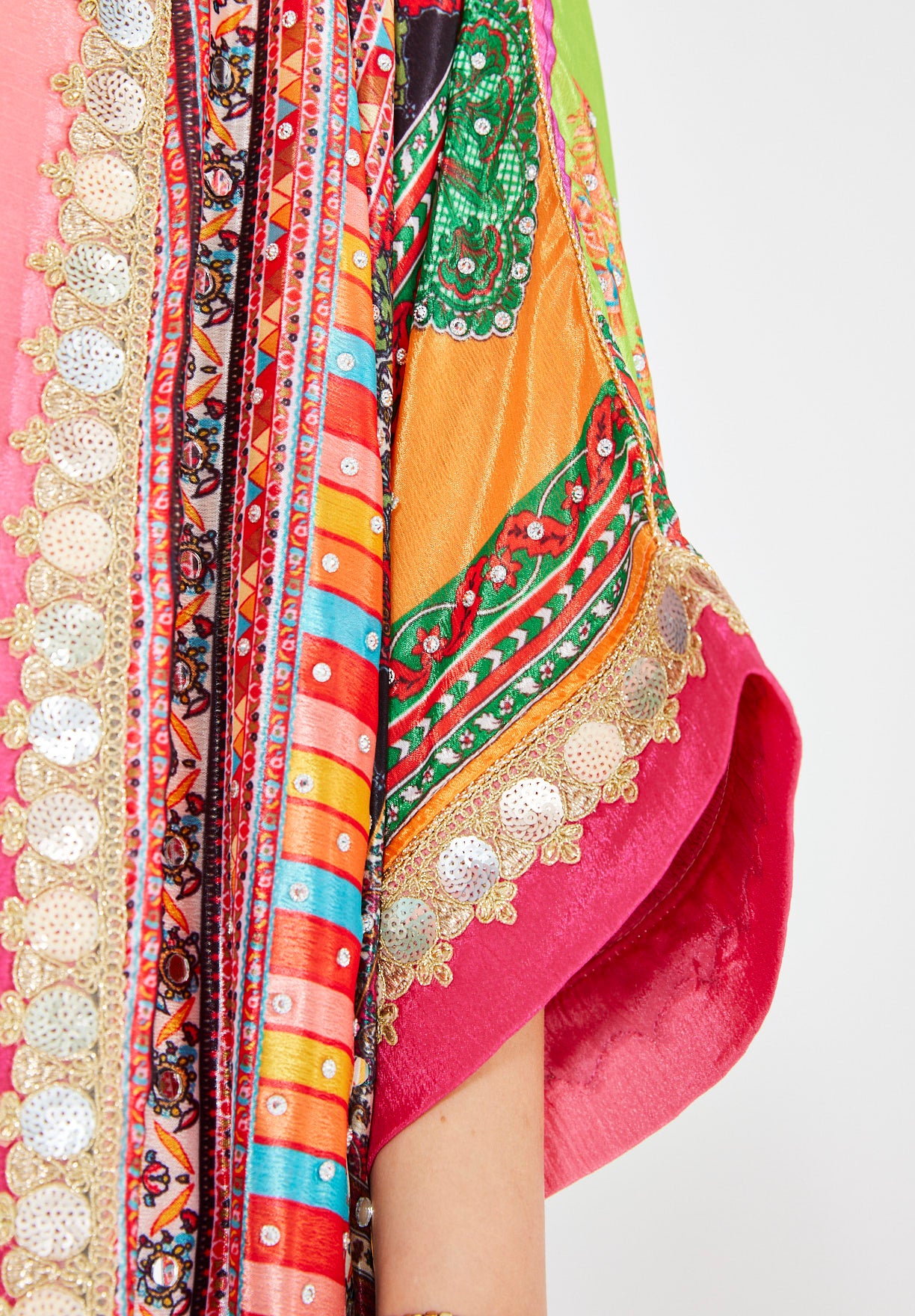 Vibrant Printed Bisht & Dress Set