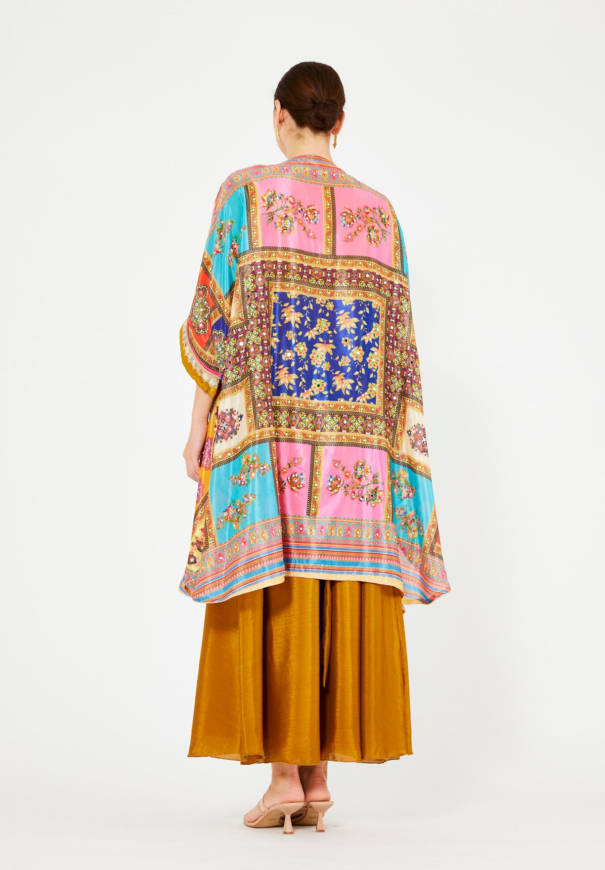 Vibrant Printed Bisht & Dress Set