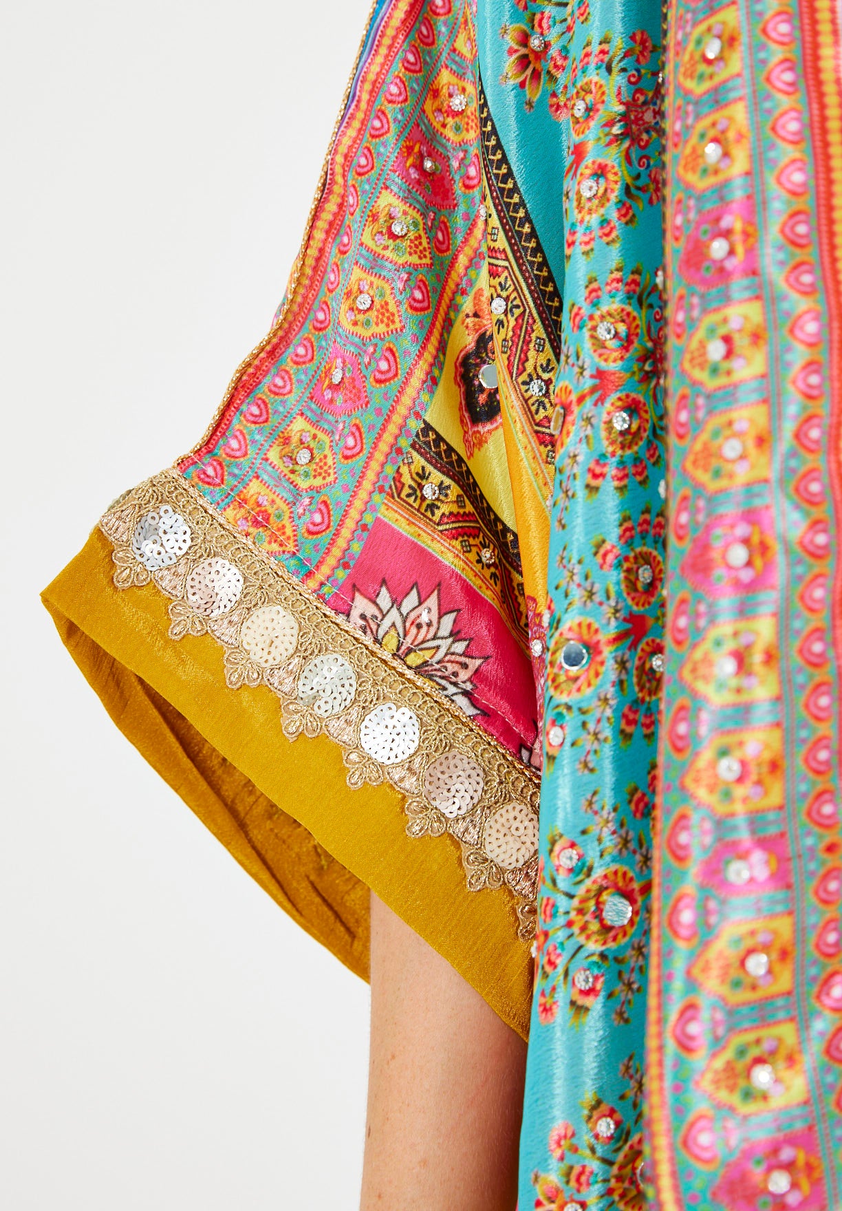 Vibrant Printed Bisht & Dress Set