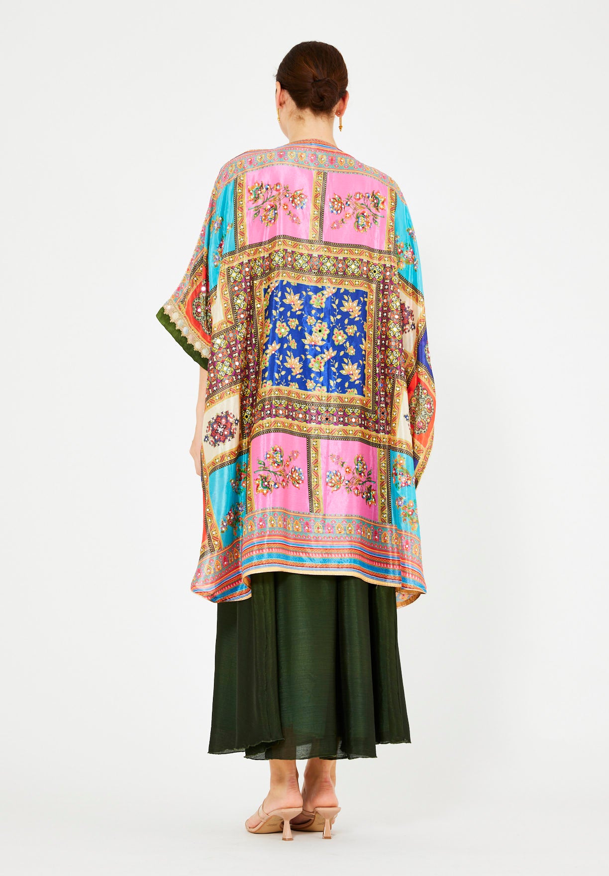 Vibrant Printed Bisht & Dress Set