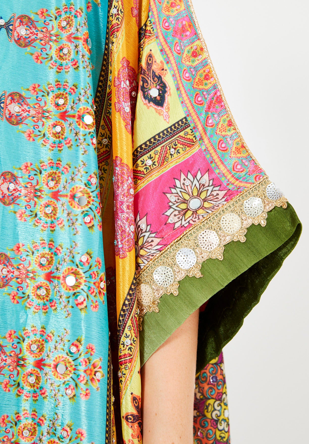 Vibrant Printed Bisht & Dress Set
