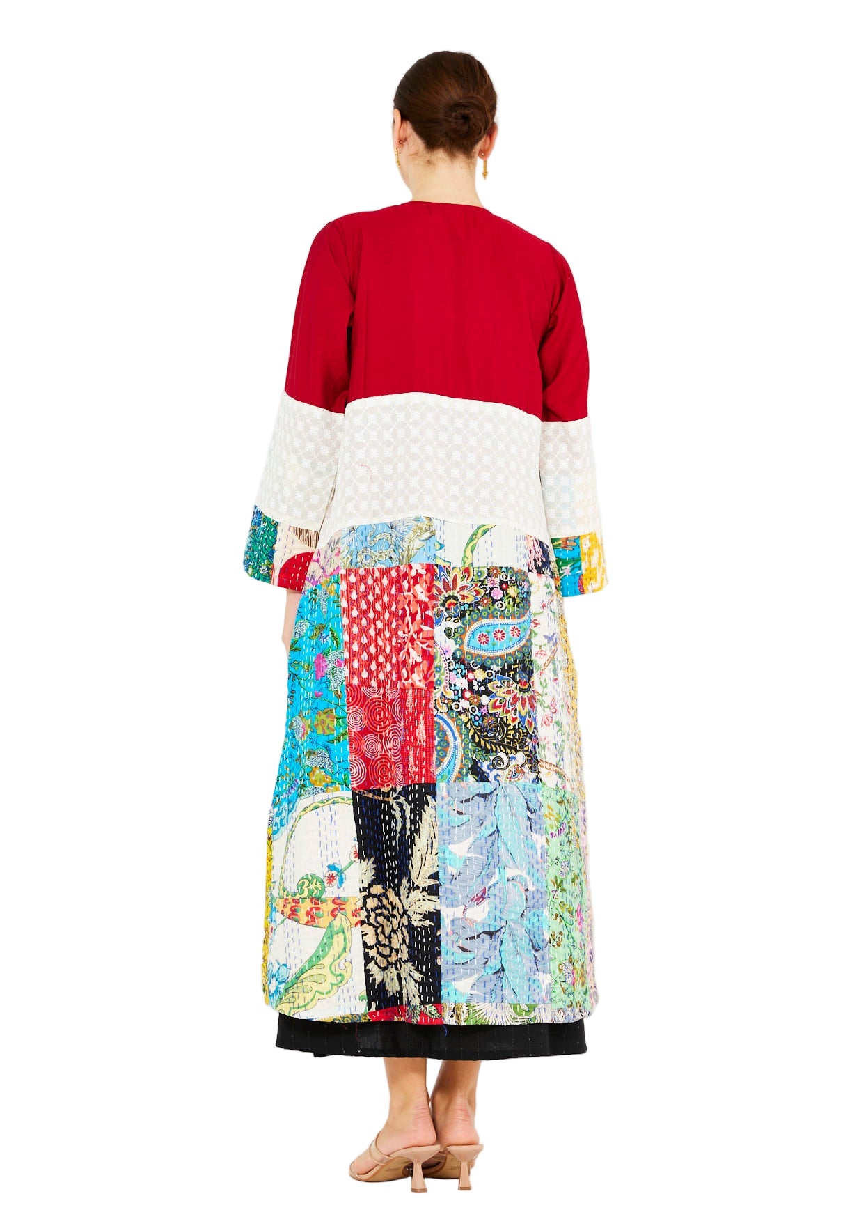 Traditional Kantha Patchwork Bisht & Dress Set