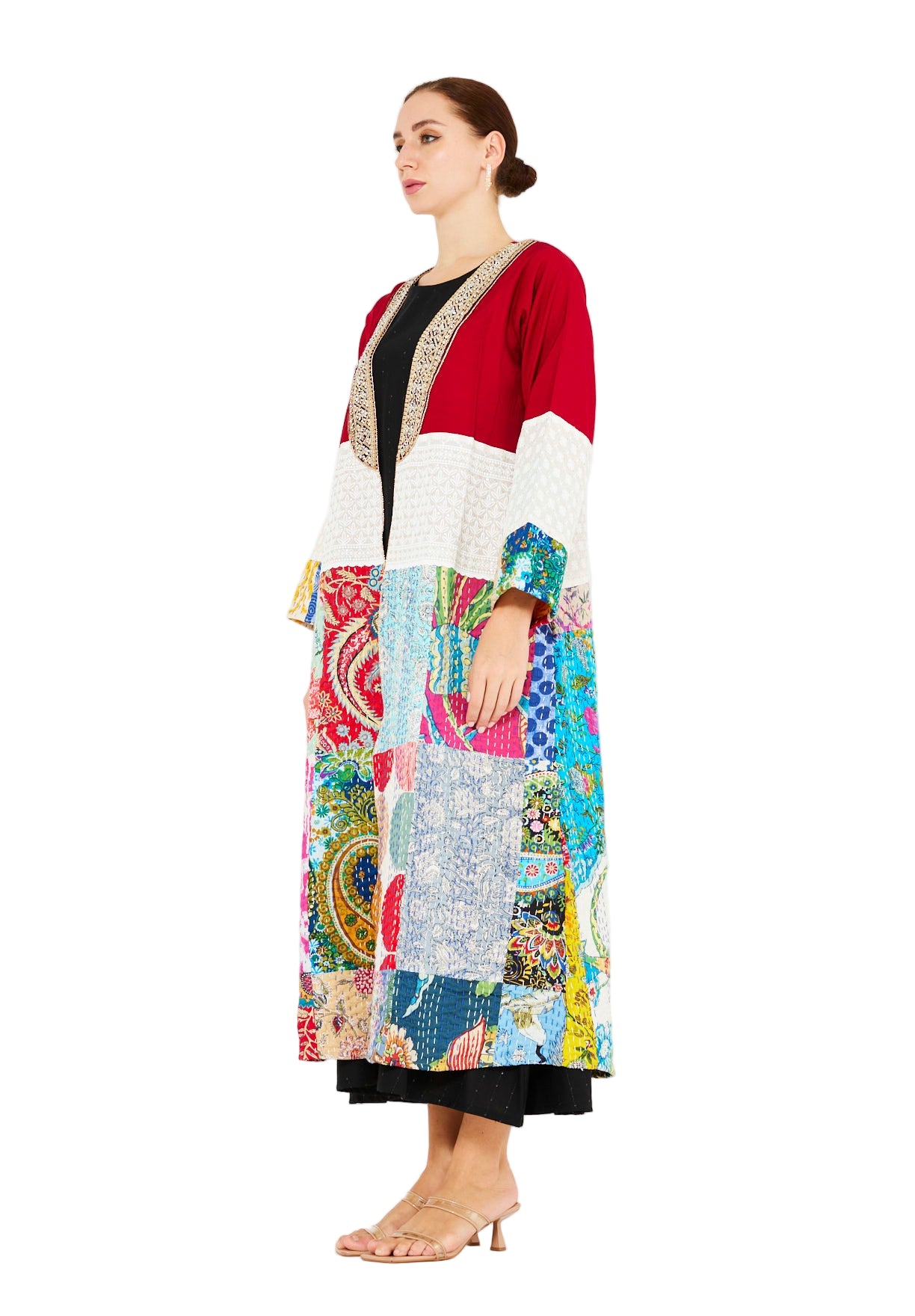 Traditional Kantha Patchwork Bisht & Dress Set