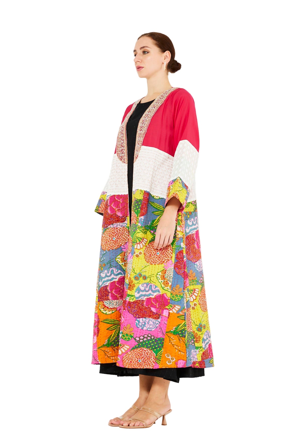 Traditional Kantha Patchwork Bisht & Dress Set