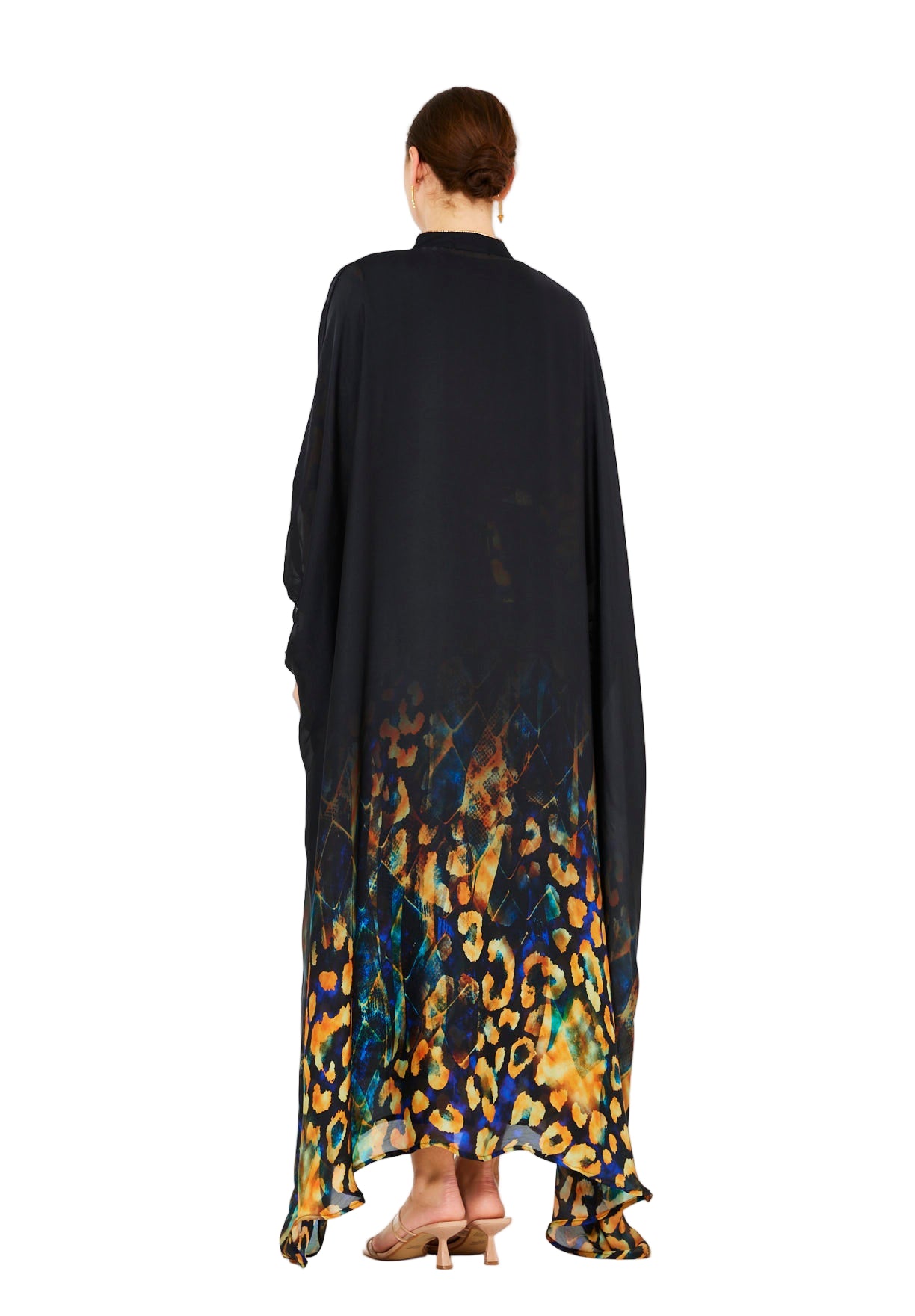 Animal-Inspired Abstract Printed Overlay & Dress Set