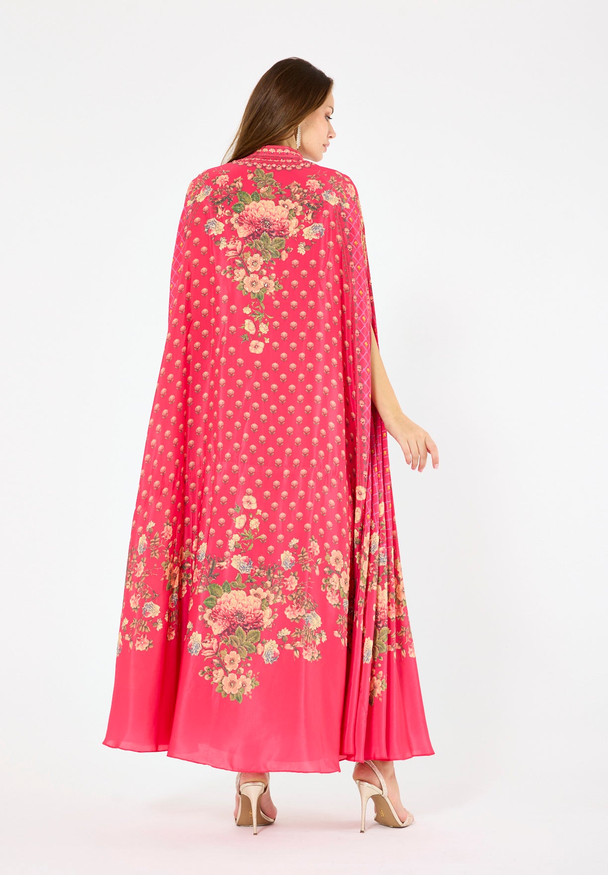 Floral Multi Printed Bisht & Dress Set