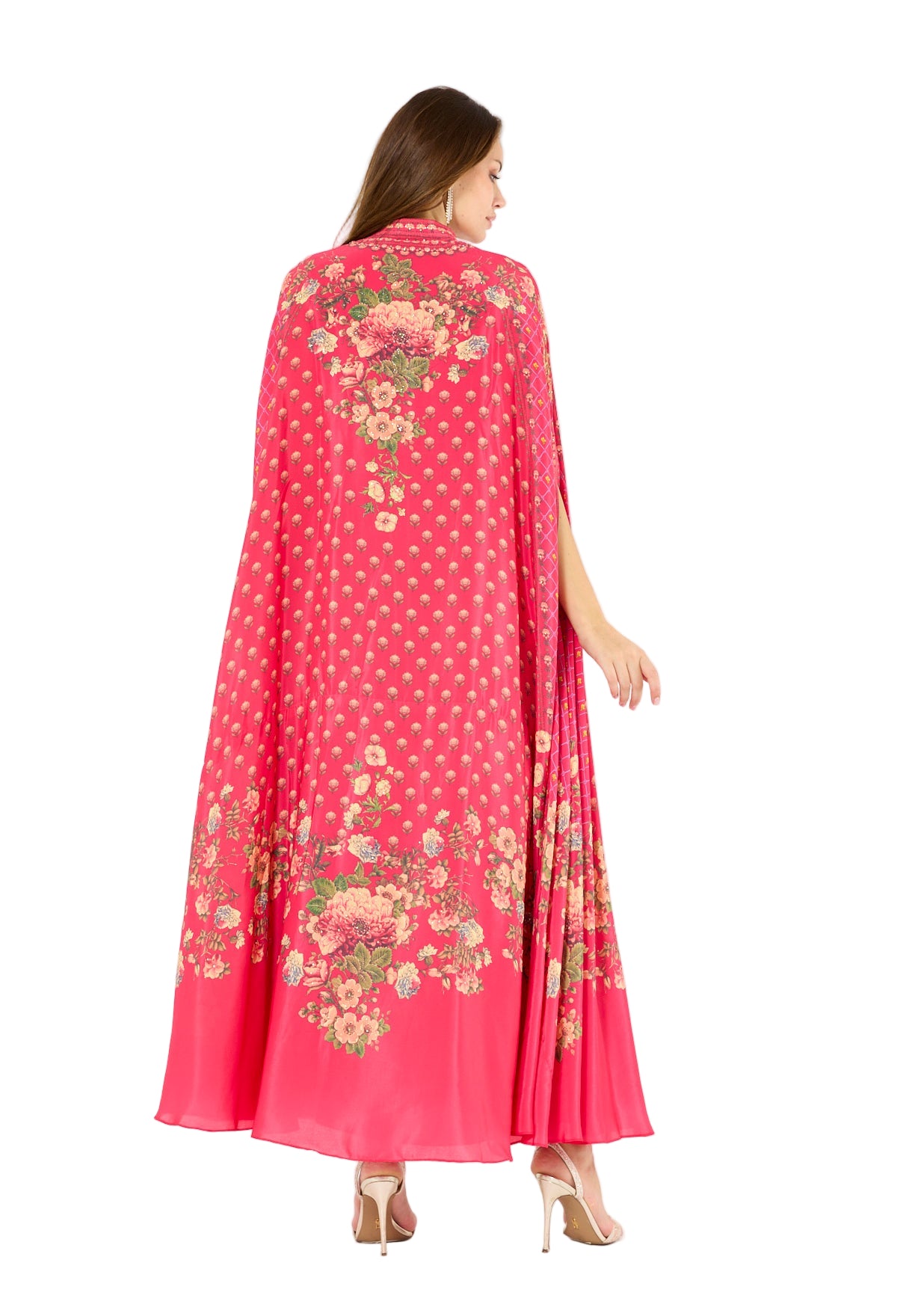 Floral Multi Printed Bisht & Dress Set