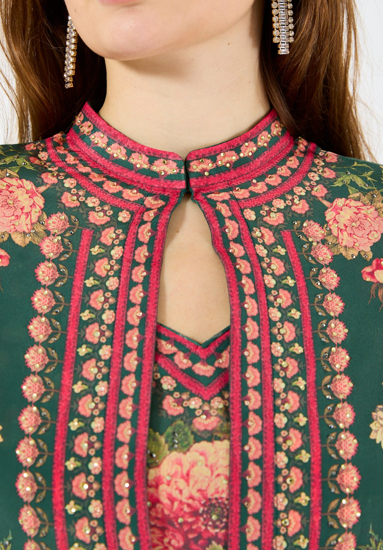 Floral Multi Printed Bisht & Dress Set