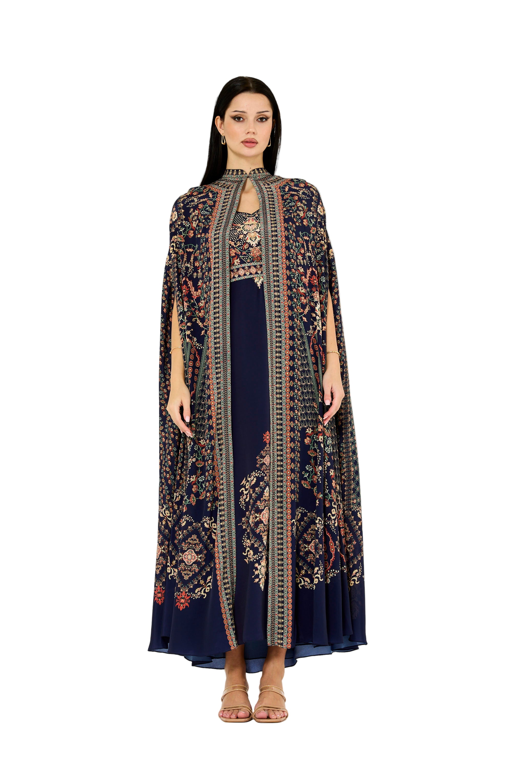 Heritage Motifs Print Bisht & Dress Set