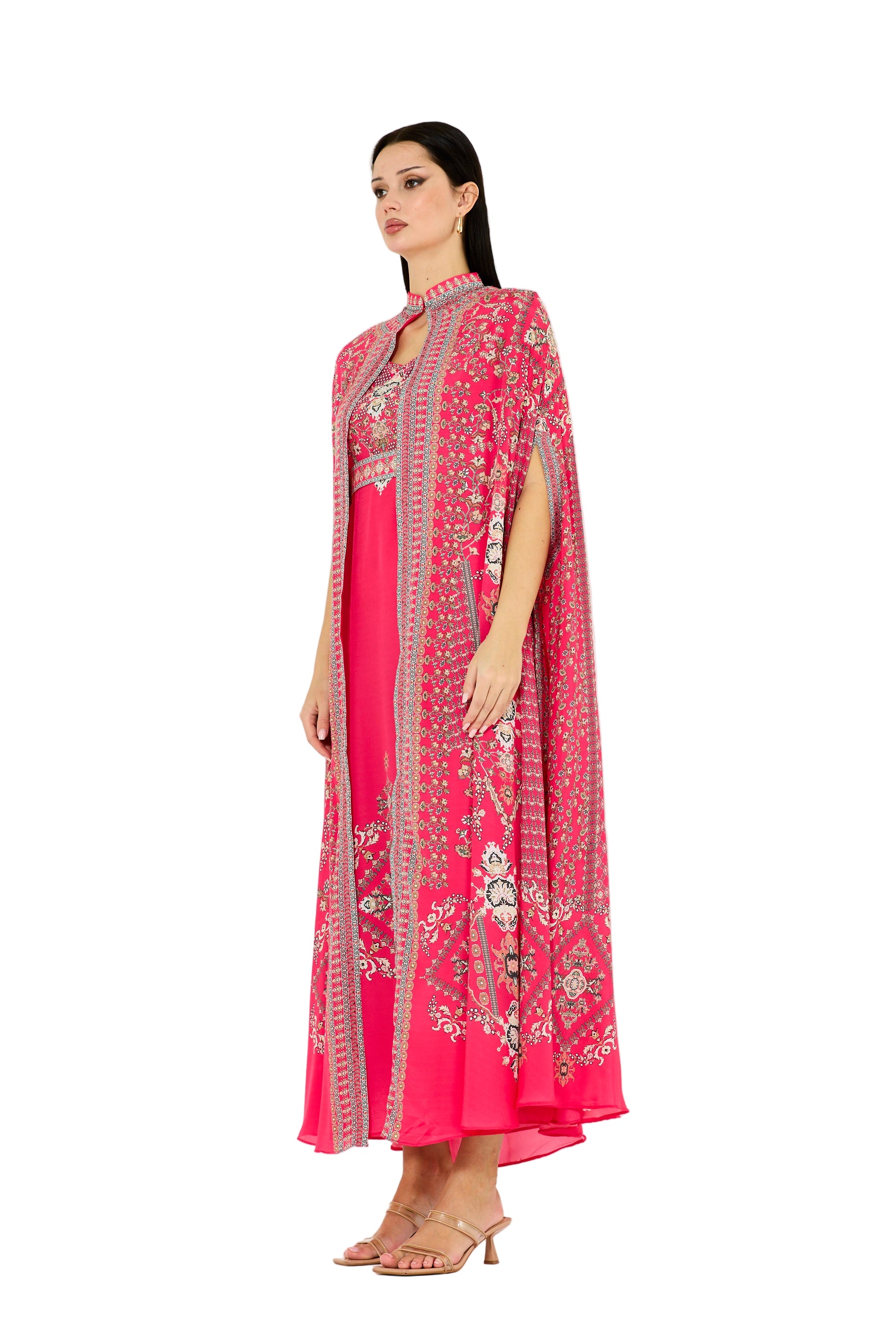 Heritage Motifs Print Bisht & Dress Set