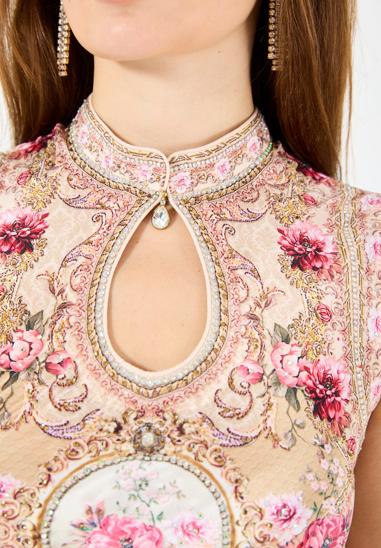 Sleeveless Floral Ombre Print Maxi Dress