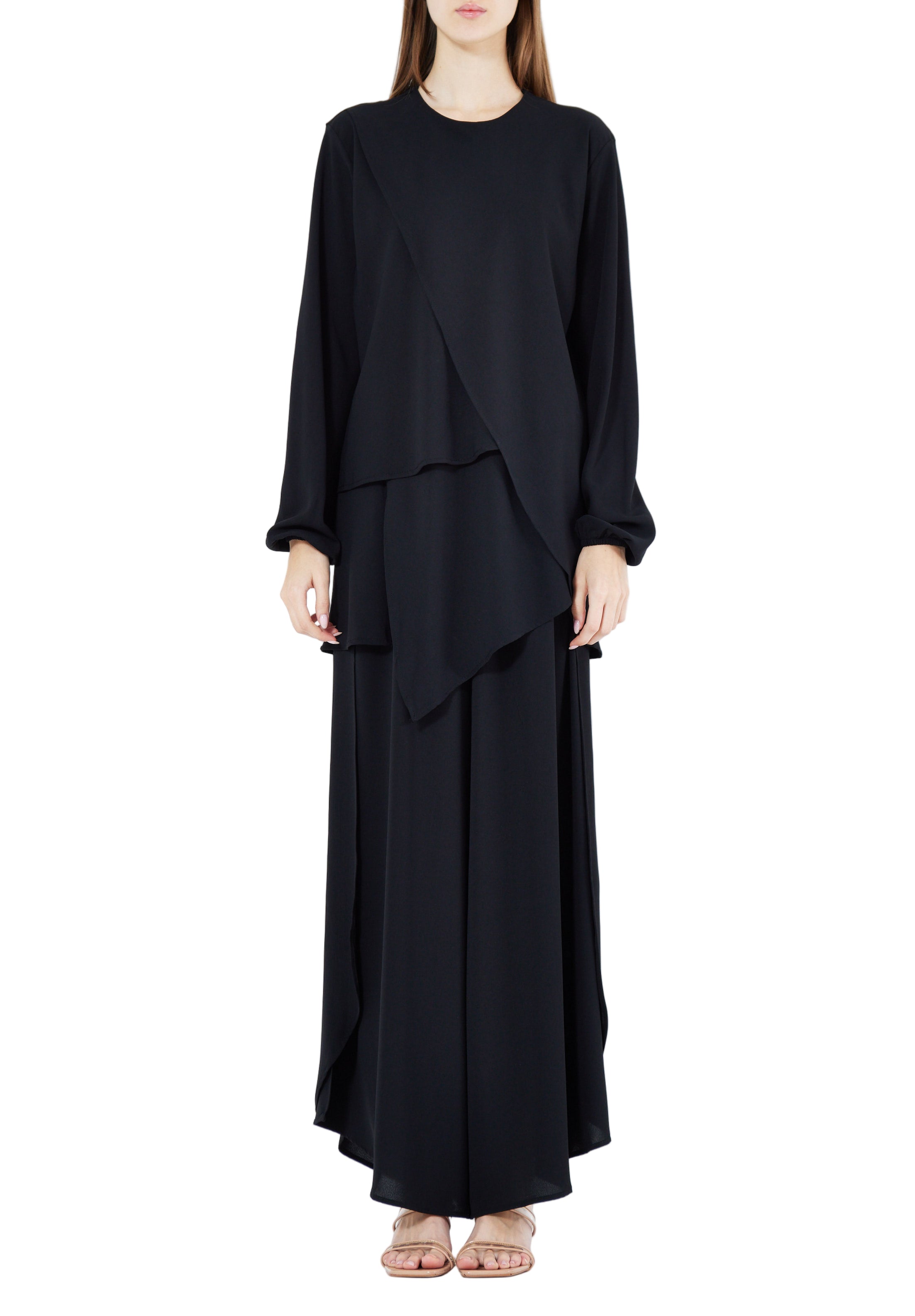 Beautiful A-Symmetrical Stylish Top With Flared Pant