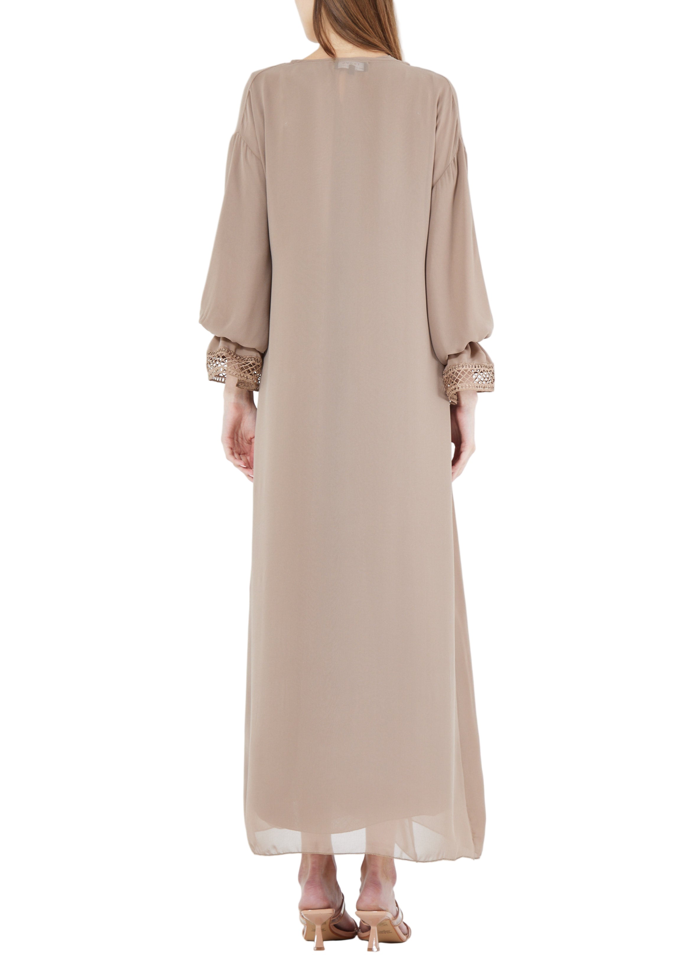 Simple And Elegant Chiffon Wrap Over Jalabiya With Round Neckline