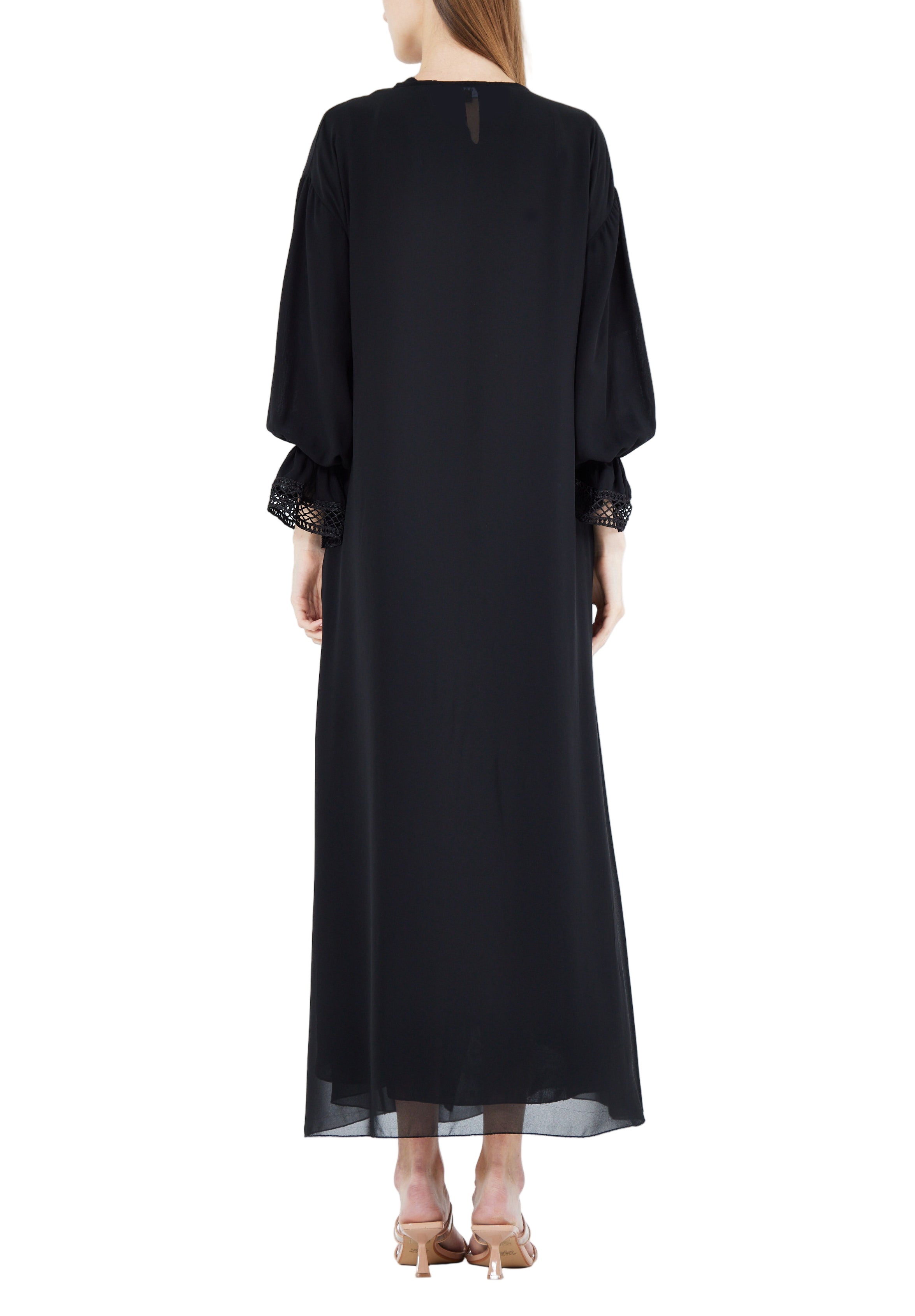 Simple And Elegant Chiffon Wrap Over Jalabiya With Round Neckline