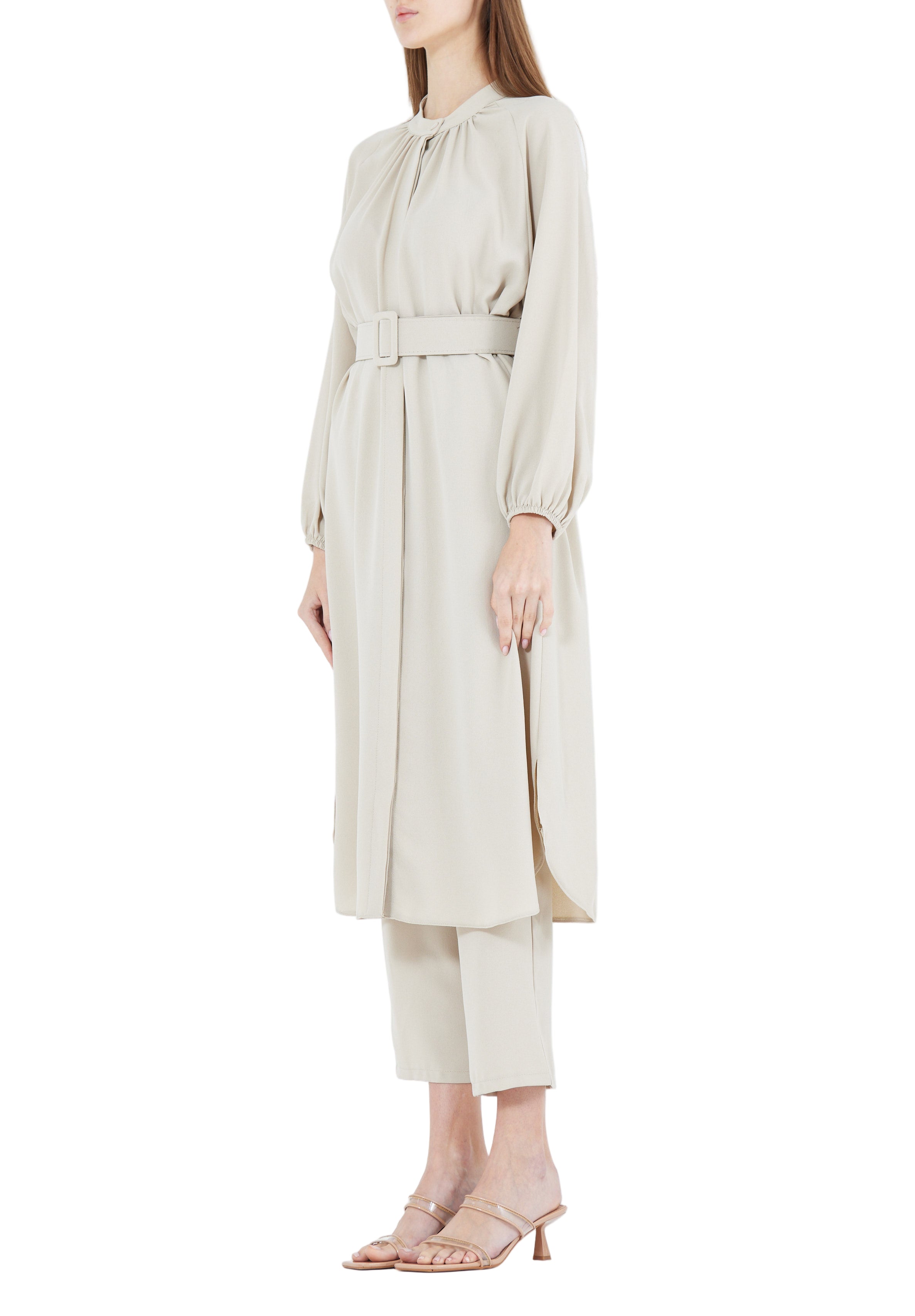Simple And Elegant Midi Top And Ankle Length Pant With Long Sleeves