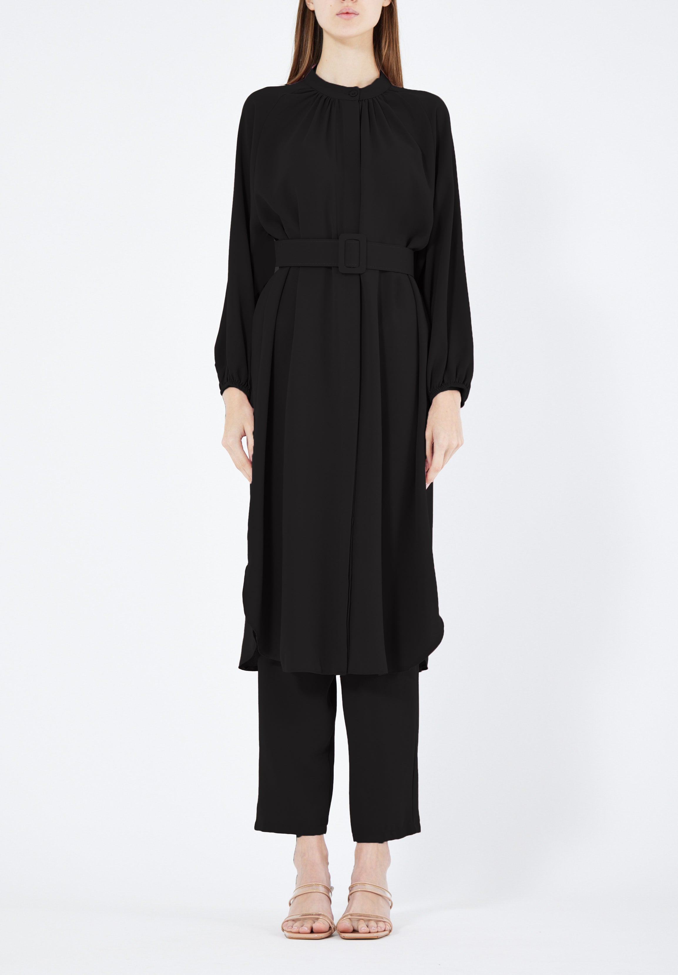 Simple And Elegant Midi Top And Ankle Length Pant With Long Sleeves