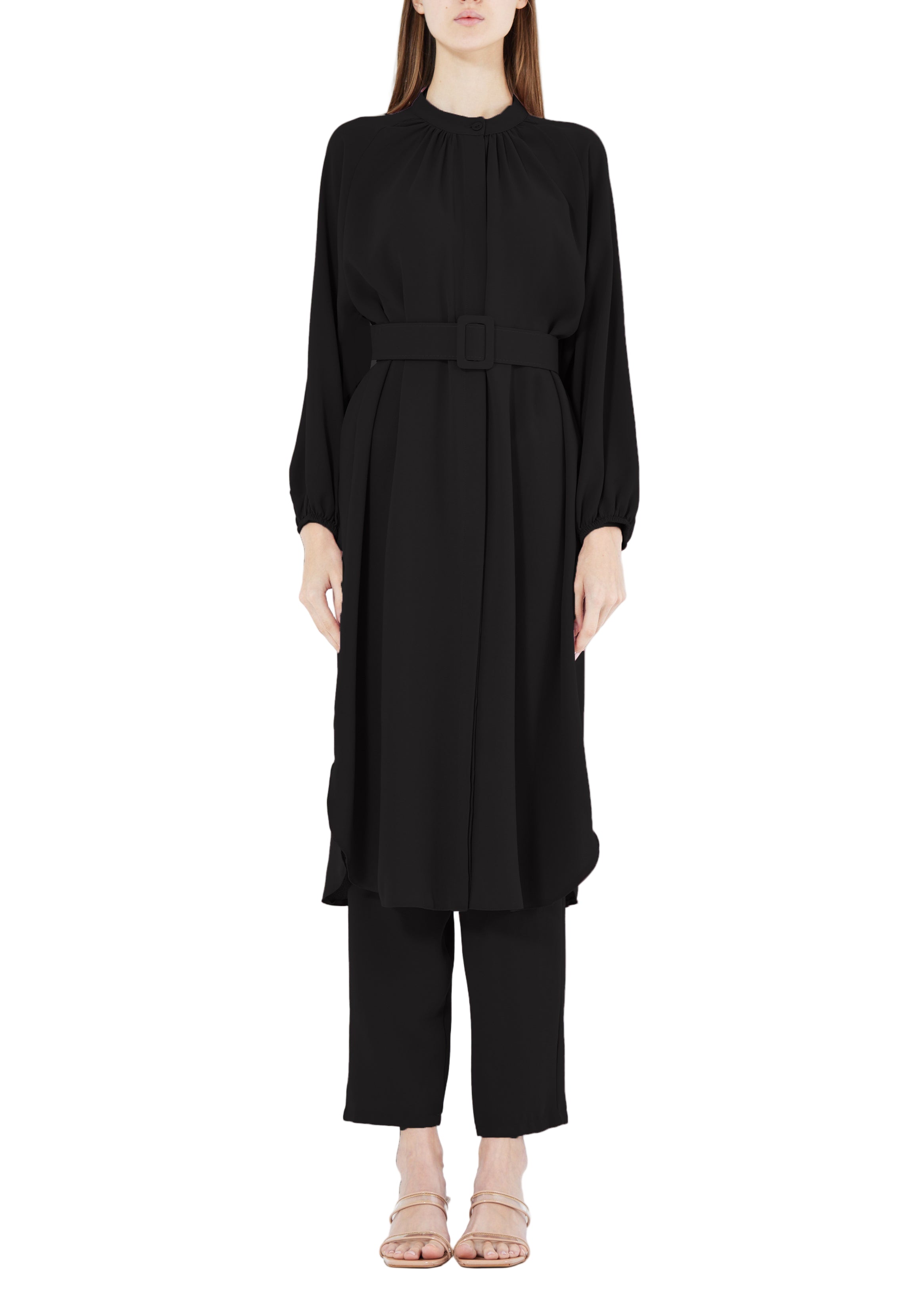 Simple And Elegant Midi Top And Ankle Length Pant With Long Sleeves