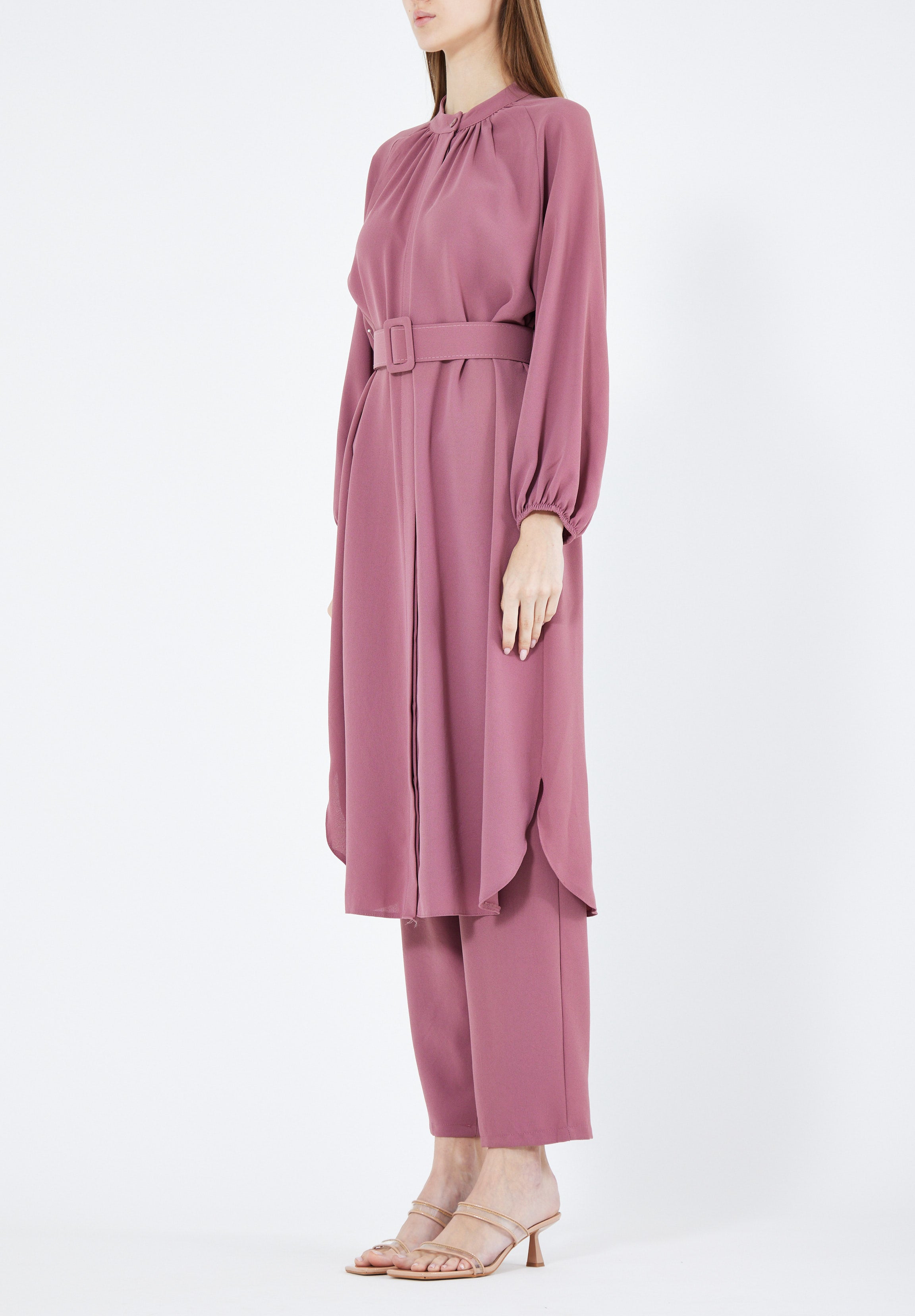 Simple And Elegant Midi Top And Ankle Length Pant With Long Sleeves