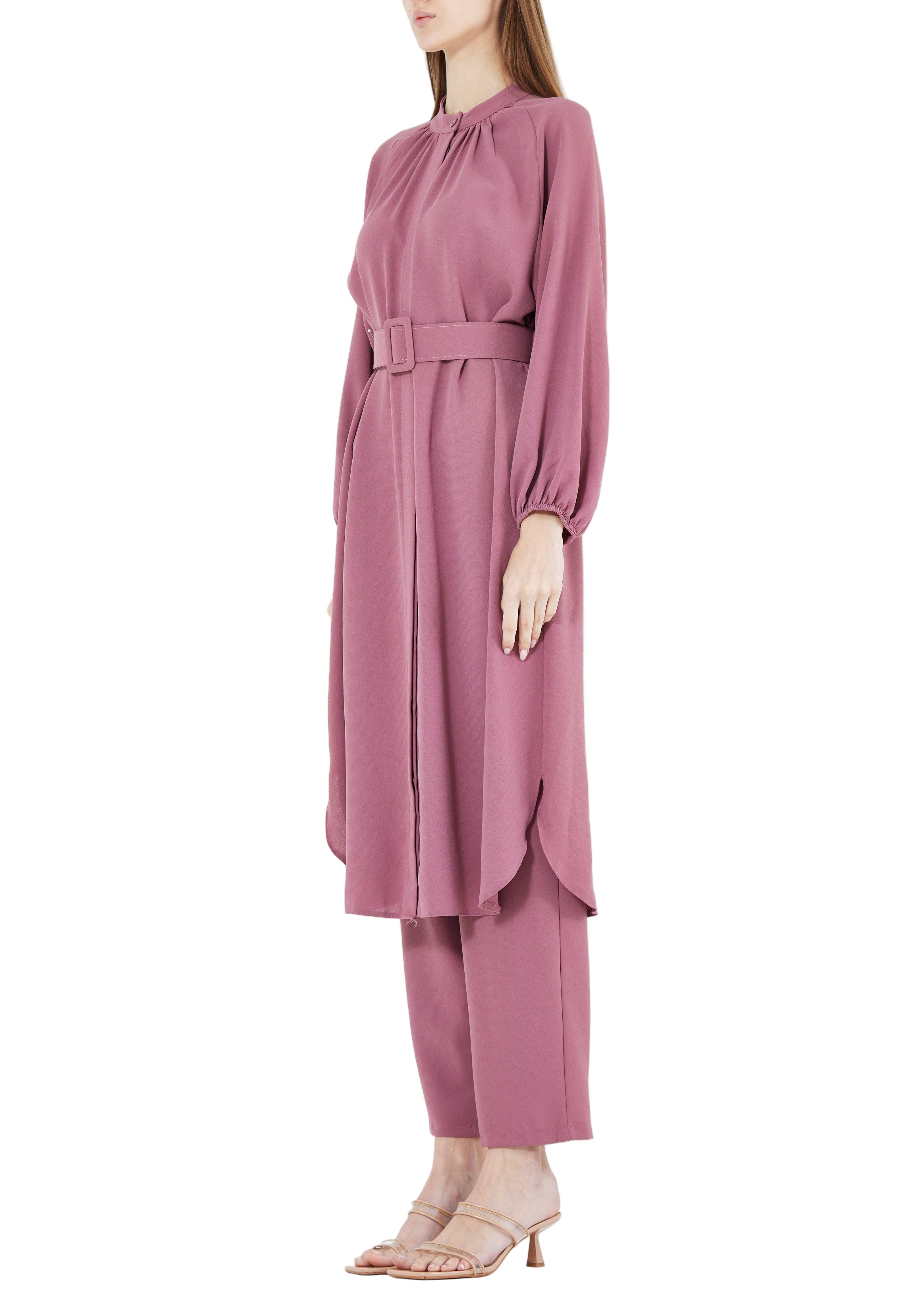 Simple And Elegant Midi Top And Ankle Length Pant With Long Sleeves