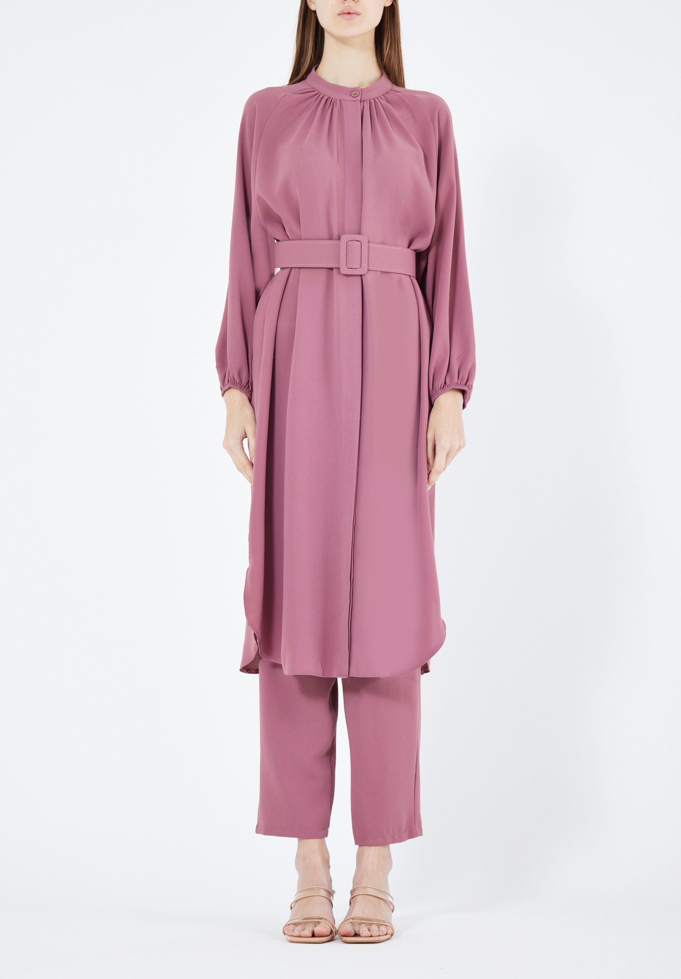 Simple And Elegant Midi Top And Ankle Length Pant With Long Sleeves
