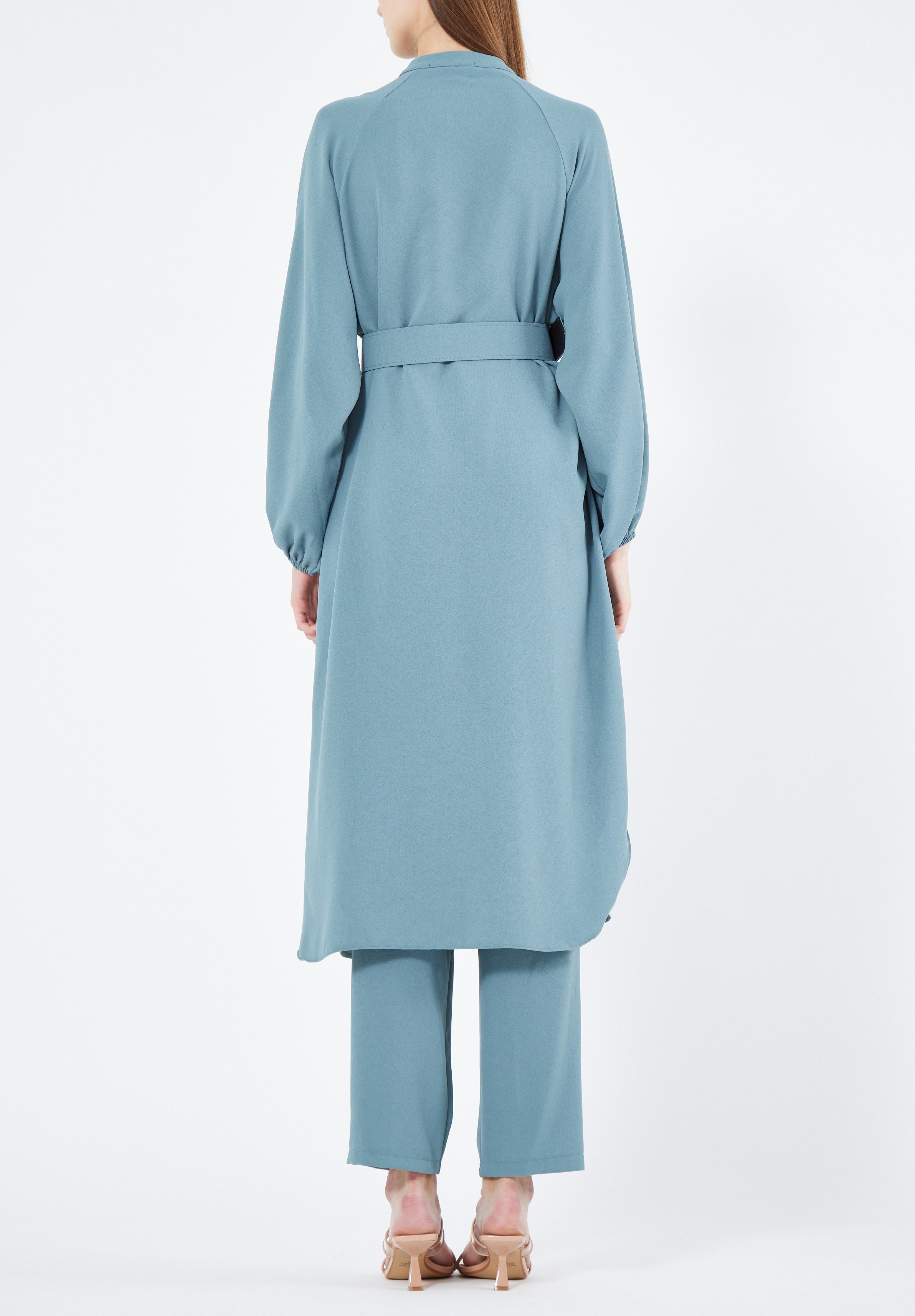 Simple And Elegant Midi Top And Ankle Length Pant With Long Sleeves