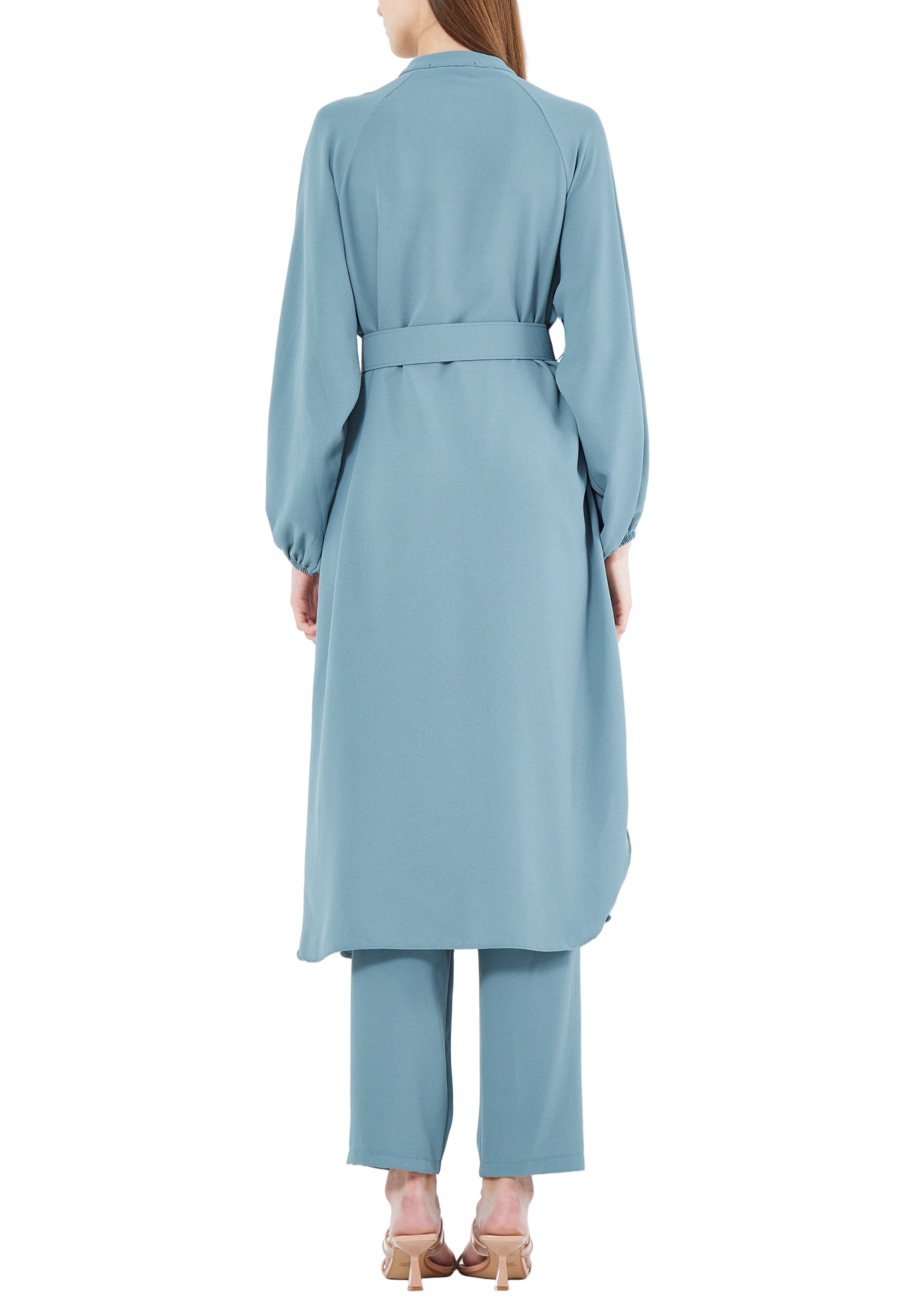 Simple And Elegant Midi Top And Ankle Length Pant With Long Sleeves