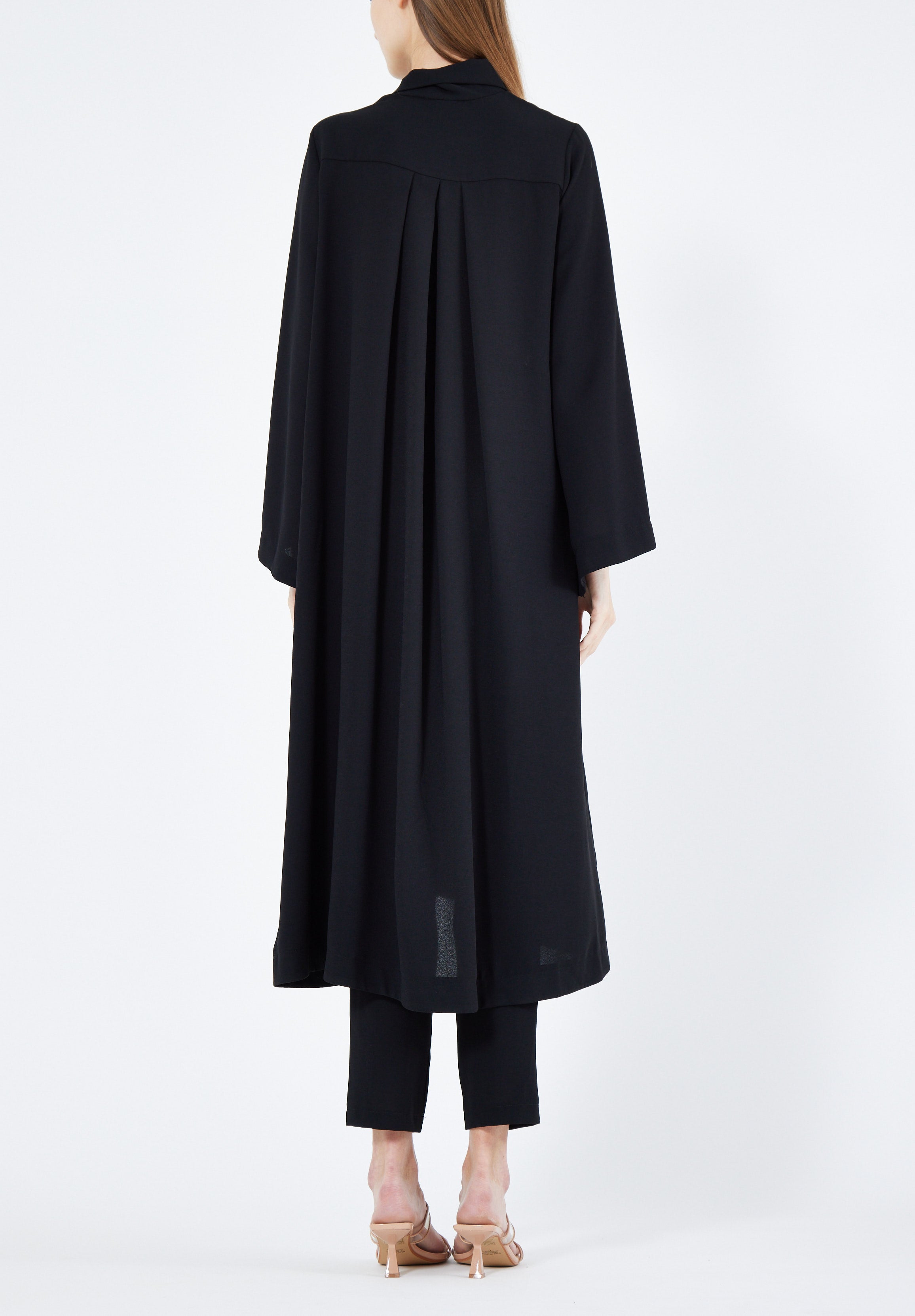 Stylish Chiffon Maxi Dress With Fitted Pants