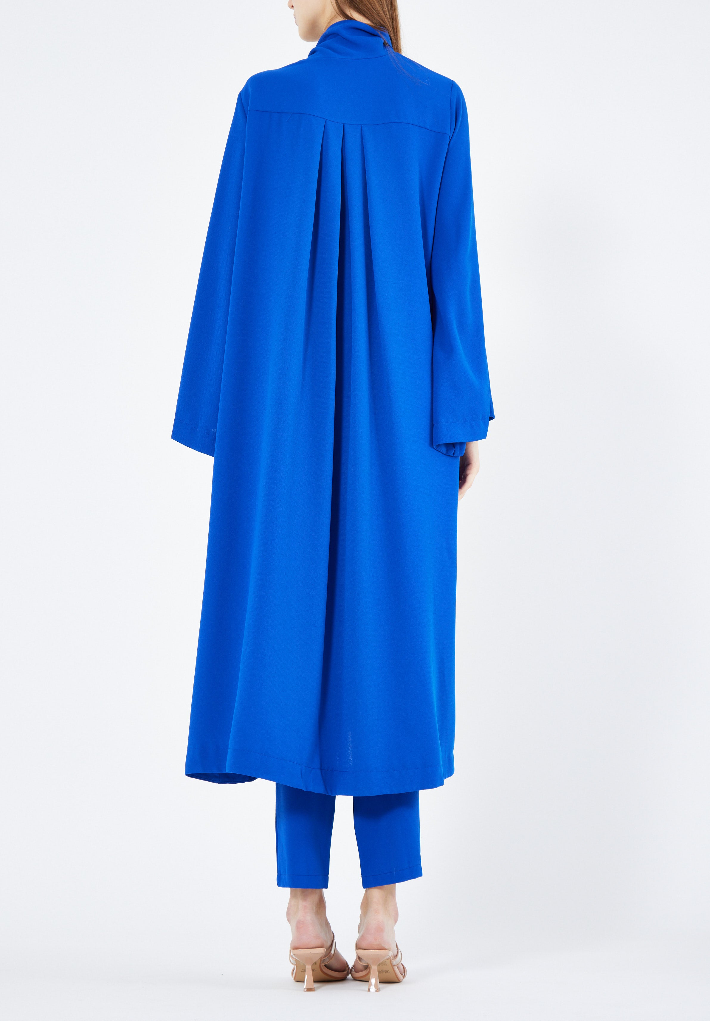 Stylish Chiffon Maxi Dress With Fitted Pants